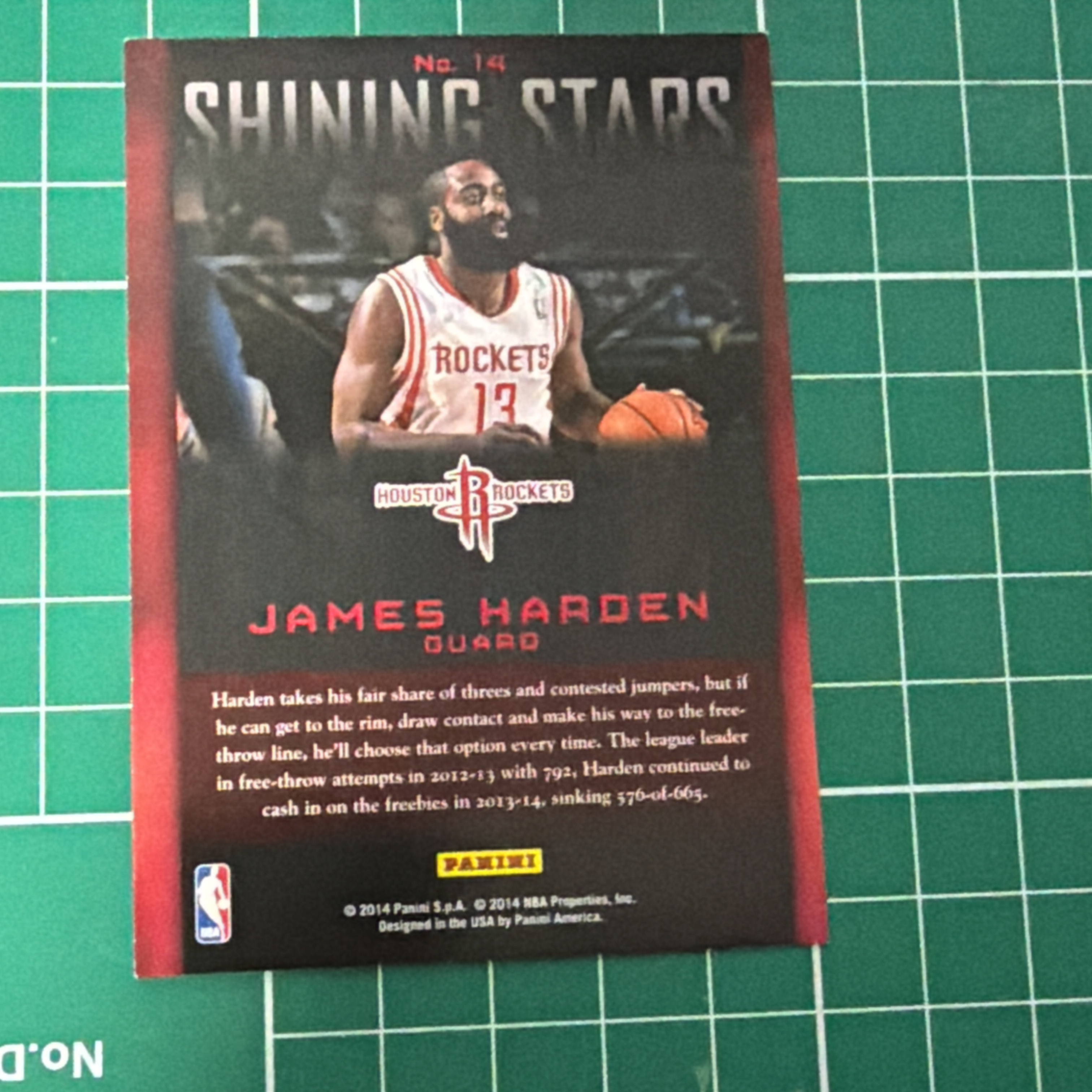2014-15 Panini Americana James Harden S.p.a. 詹姆斯哈登 大胡子 火箭队 闪卡 聚光灯 精美选图 十年老卡 绝版卡 稀有大比例