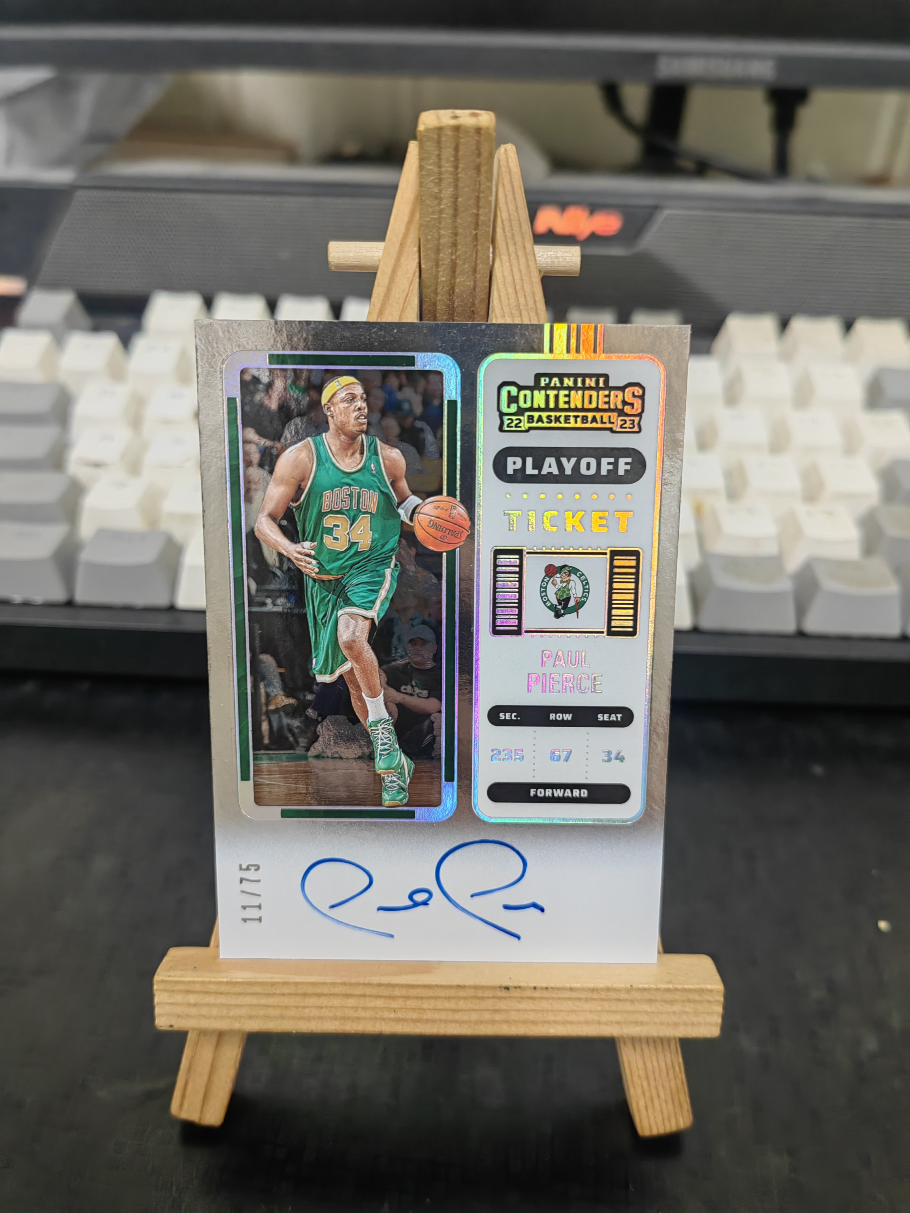 2022-23 Panini Contenders Paul Pierce 【来福拍卖】球票 凯尔特人名宿 保罗皮尔斯 真理 11/75编 卡签 签字 折射 卡品如图