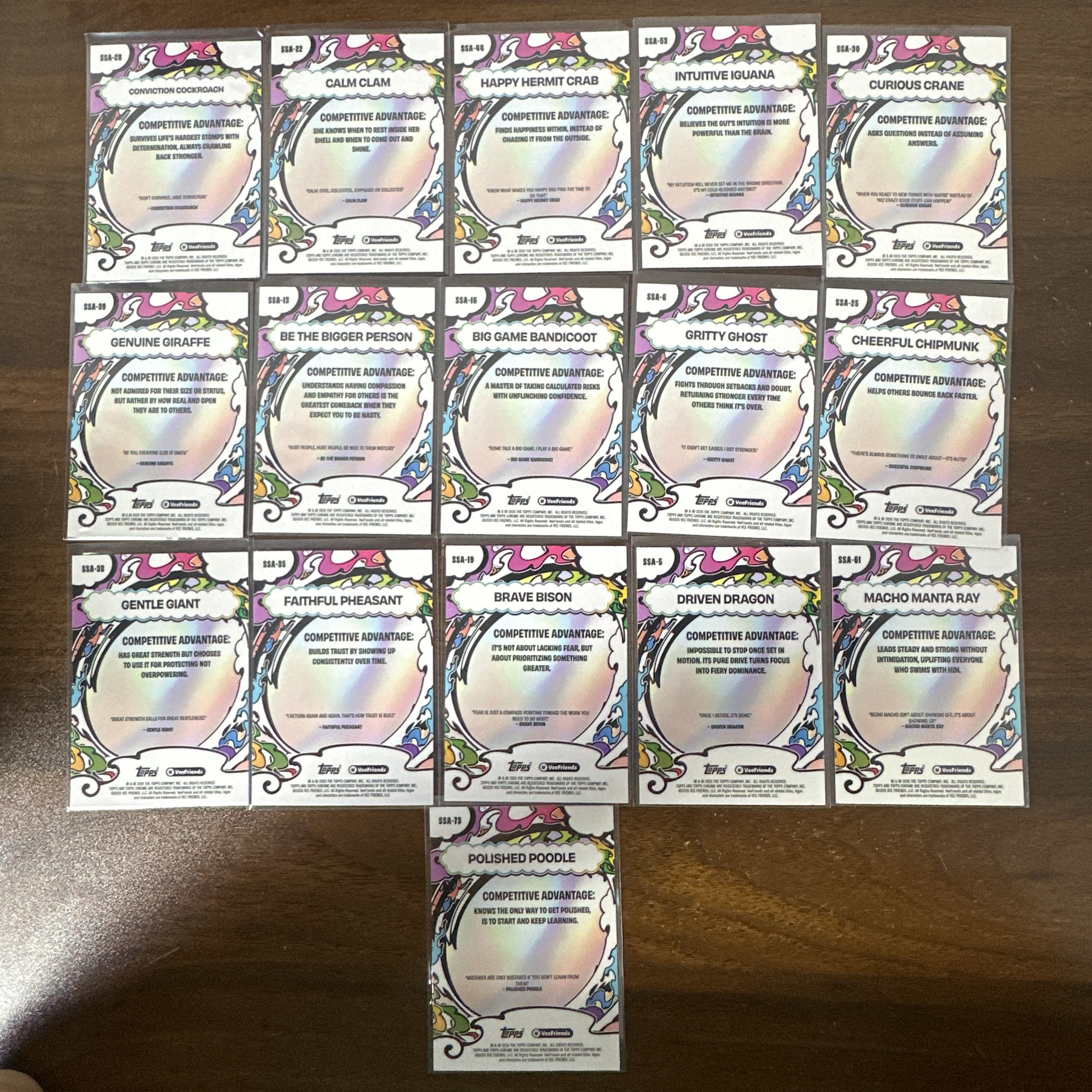(怪兽拍卖)GSW-C53 2026 Topps Chrome VeeFriends VF Polished Poodle 精致贵宾犬 松鼠 蚂蚁 恐龙等 碎点折 打包 不保卡品 Z1
