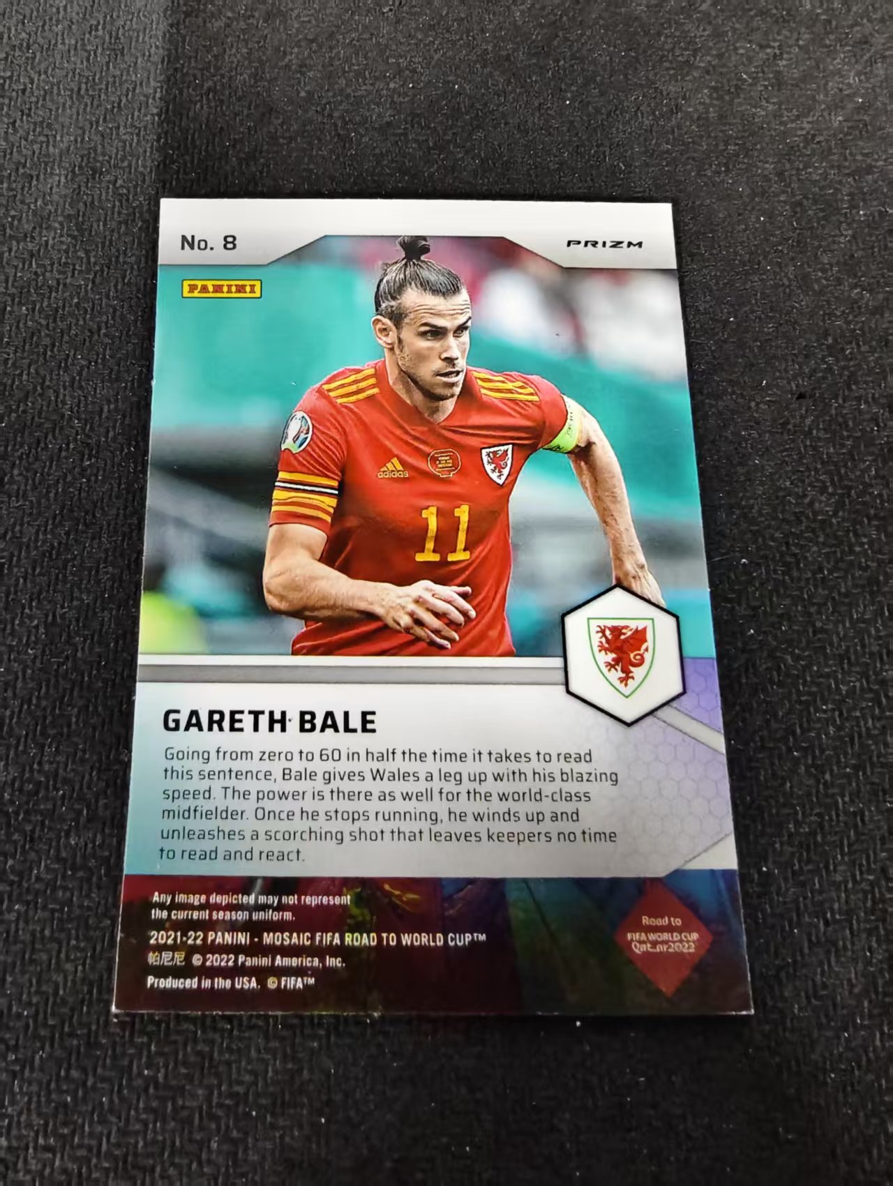 2021-22 Panini Mosaic Gareth Bale 贝尔 威尔士 马赛克折 世界杯 Pitch Masters 球场大师特卡 划痕 边角瑕疵#8