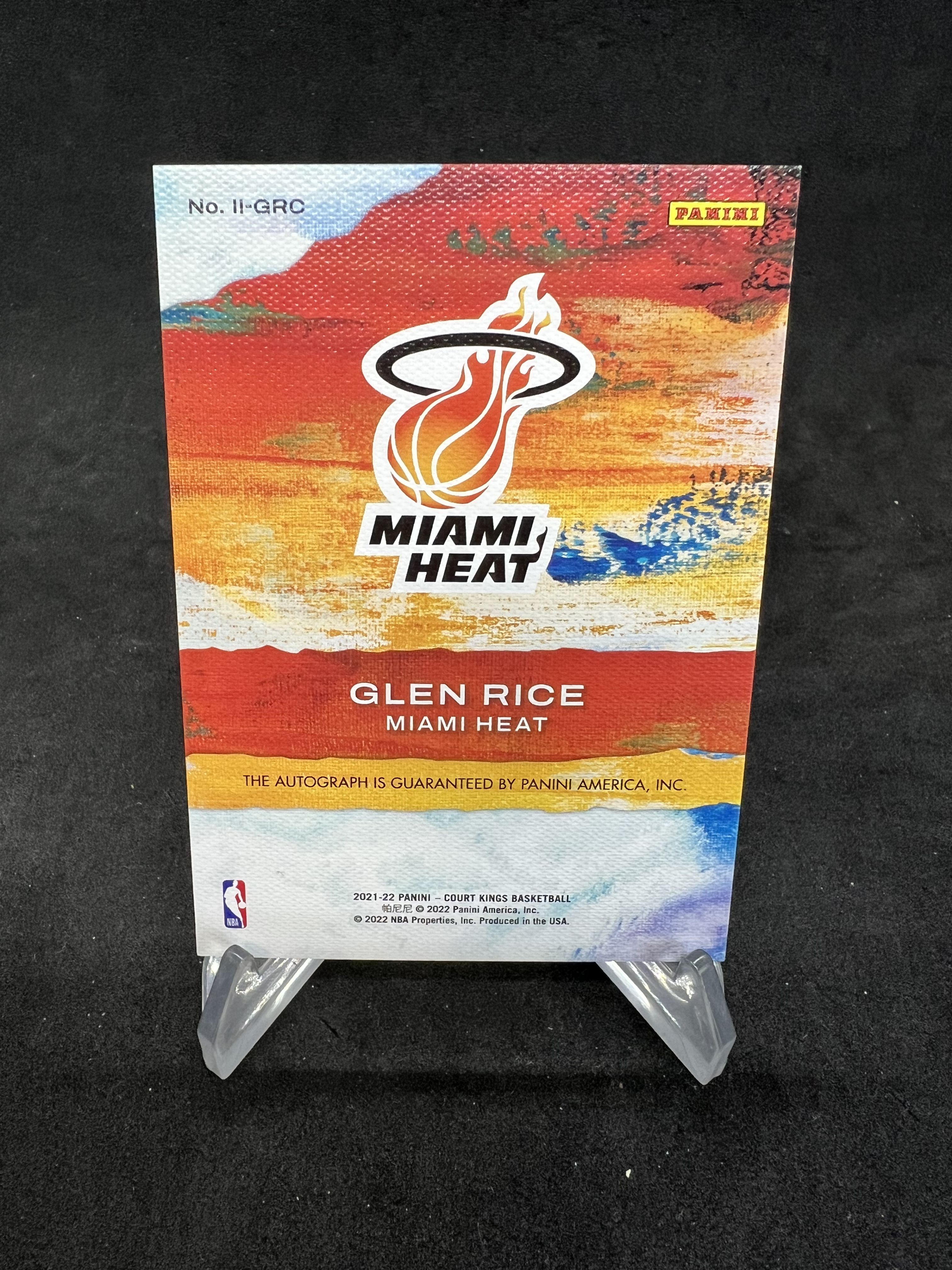 【赛卡代卖】 21-22 PANINI COURT KINGS 油画 GLEN RICE 格伦莱斯 热火 特卡签 签字 签名 核心 热门 专收 1116加