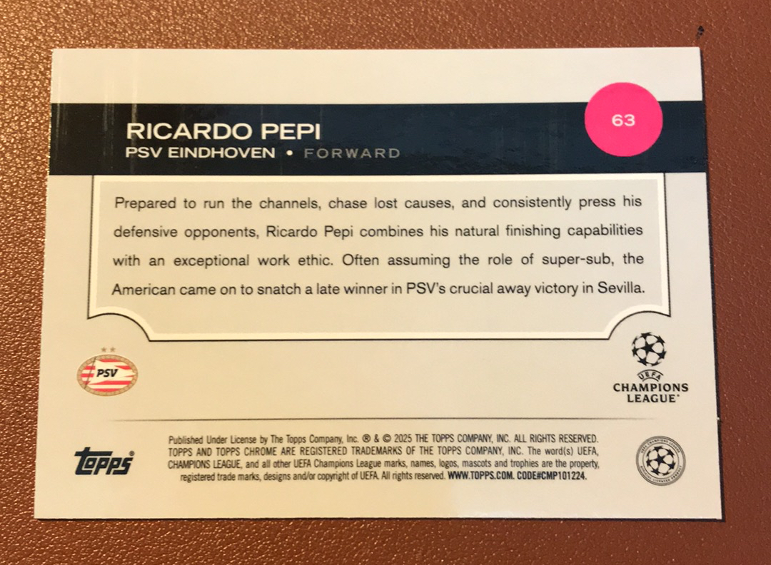 2025 Topps Chrome Ricardo Pepi 佩皮 150编 阿贾克斯 卡品如图 一天一快递不累计M493