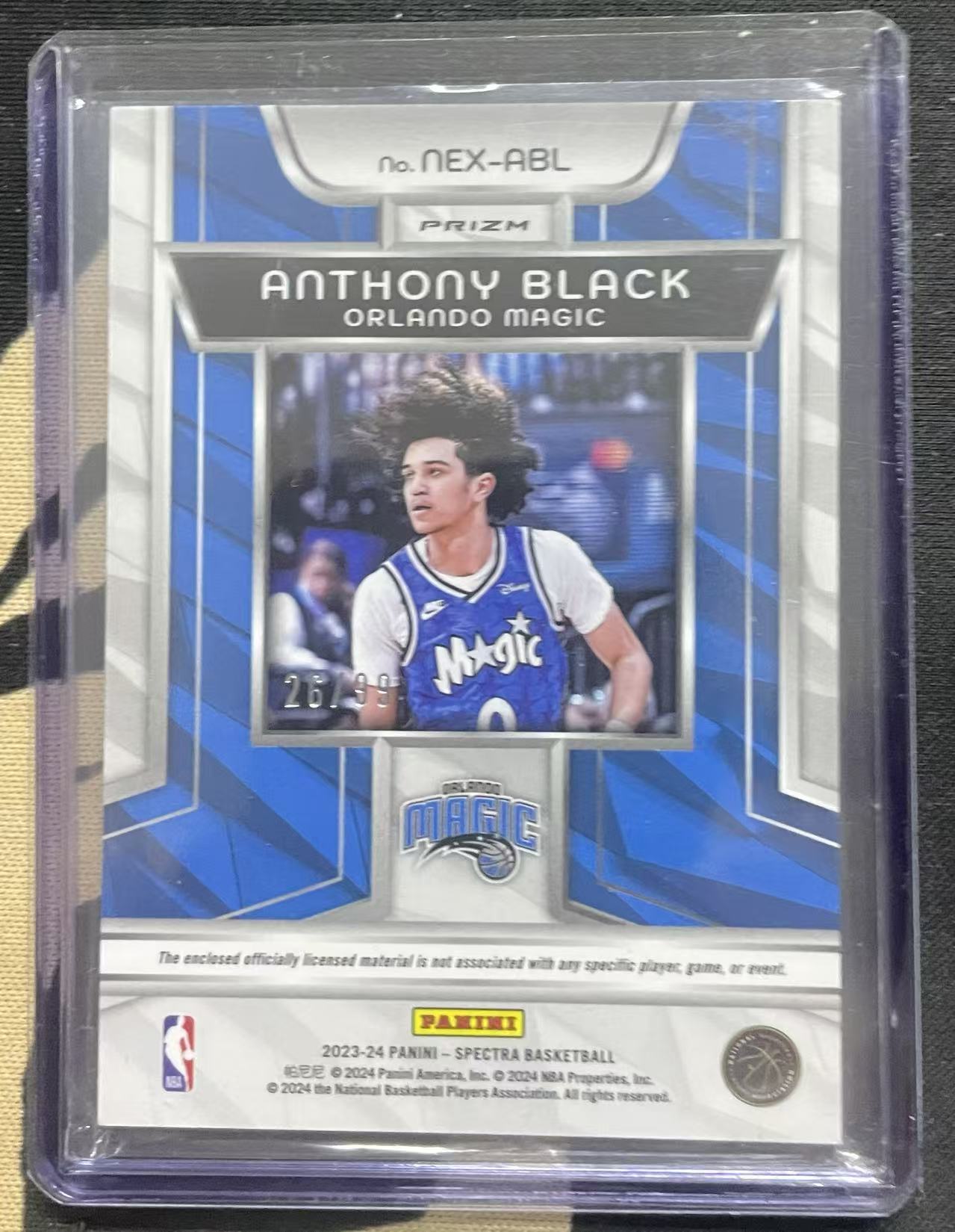 2023-24 Panini Spectra Anthony Black 安东尼·布莱克 魔术 rc 新秀年 球衣 物料 暴力切割 rp 99编 带编 乐透秀 hyper折 折射 值得收藏(猴子卡社)