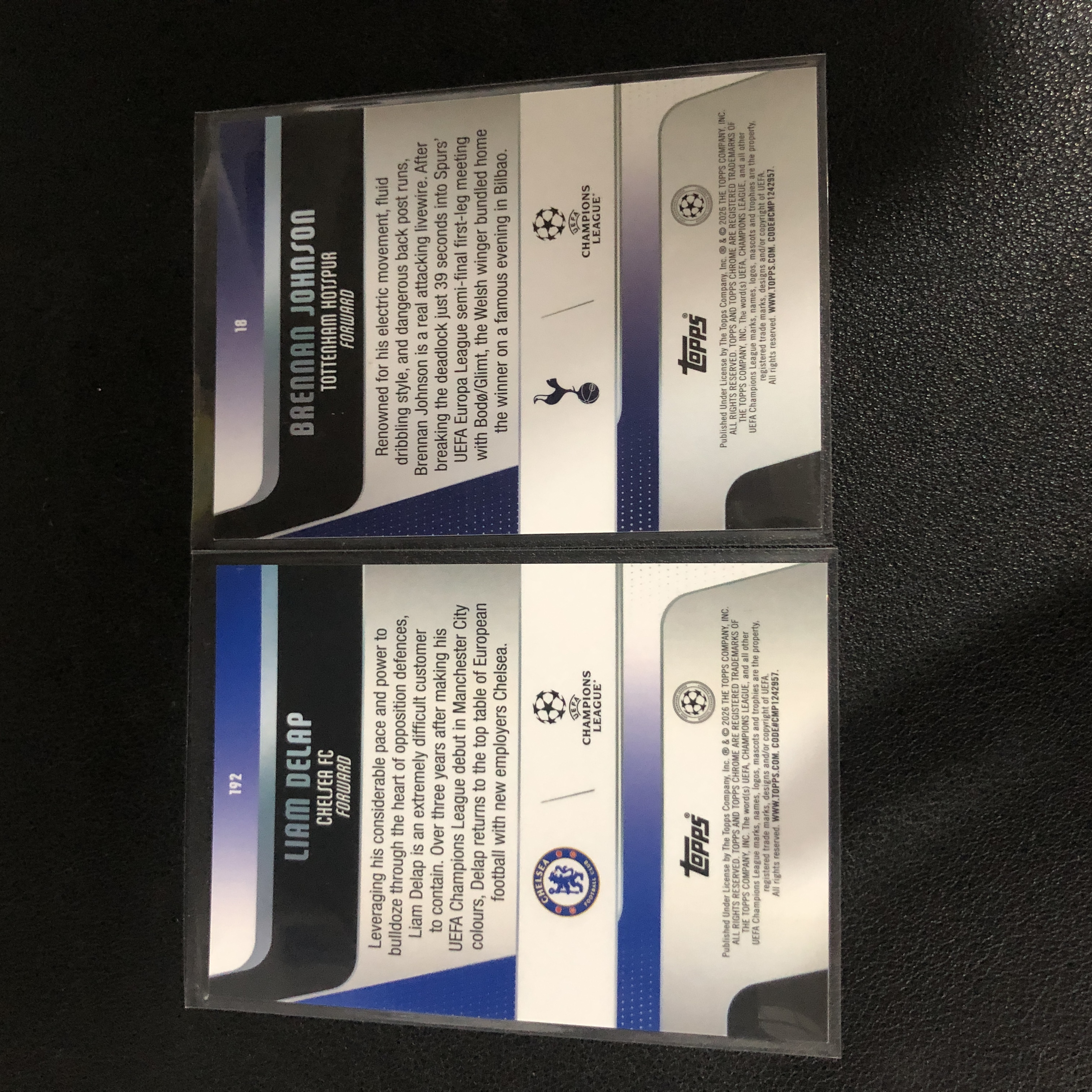 【拔脚代卖】2025-26 Topps Chrome 欧战TC 德拉普 布伦南约翰逊 299编 青绿熔岩折 2张打包 多图已拍仔细看图顺丰|拔脚湃湃Q9