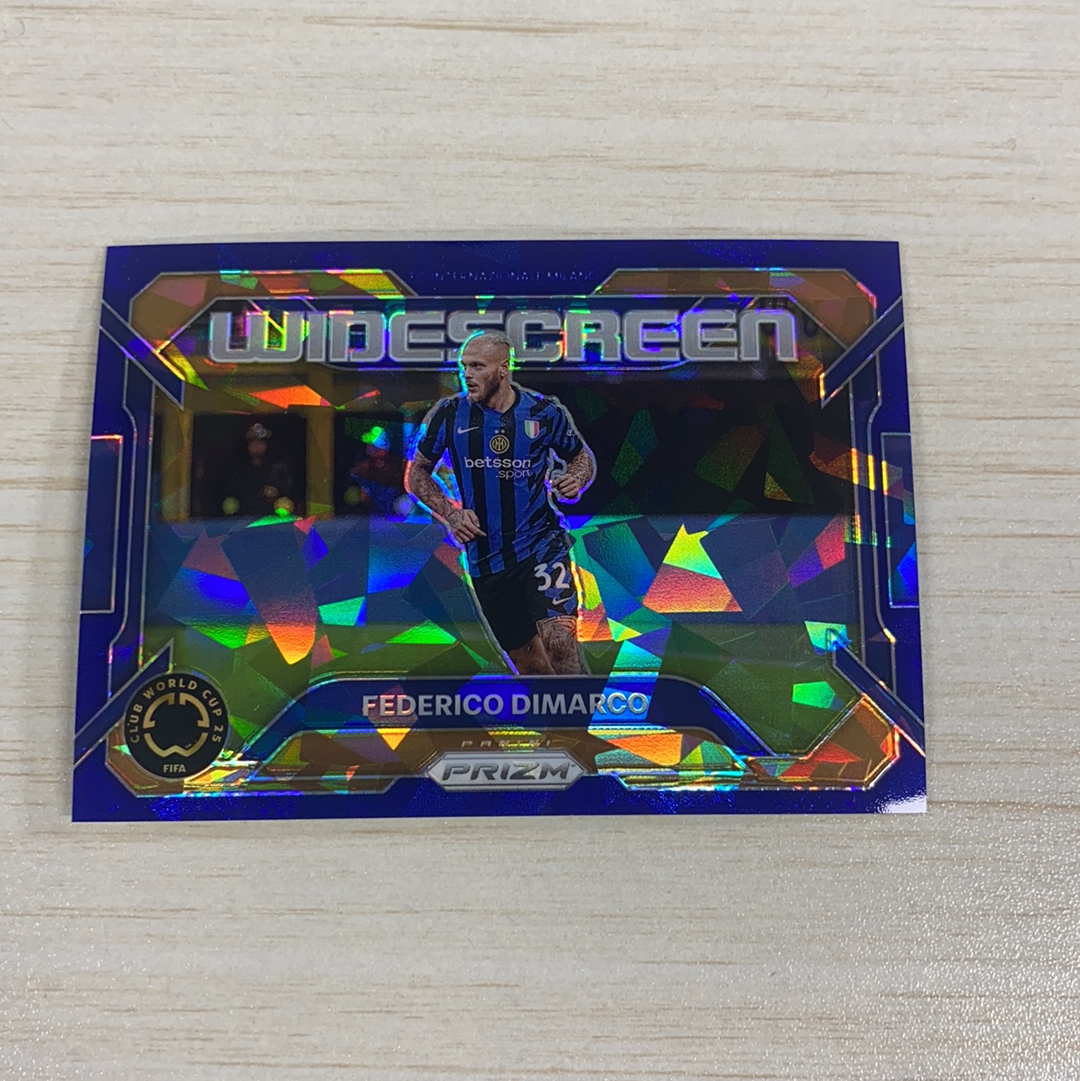 【小牛代拍】2025 Panini Prizm FIFA Club World Cup Federico Dimarco 费代里科 迪马尔科 意大利 国际米兰 宽屏特卡 99编 蓝碎冰折 折(一哥)