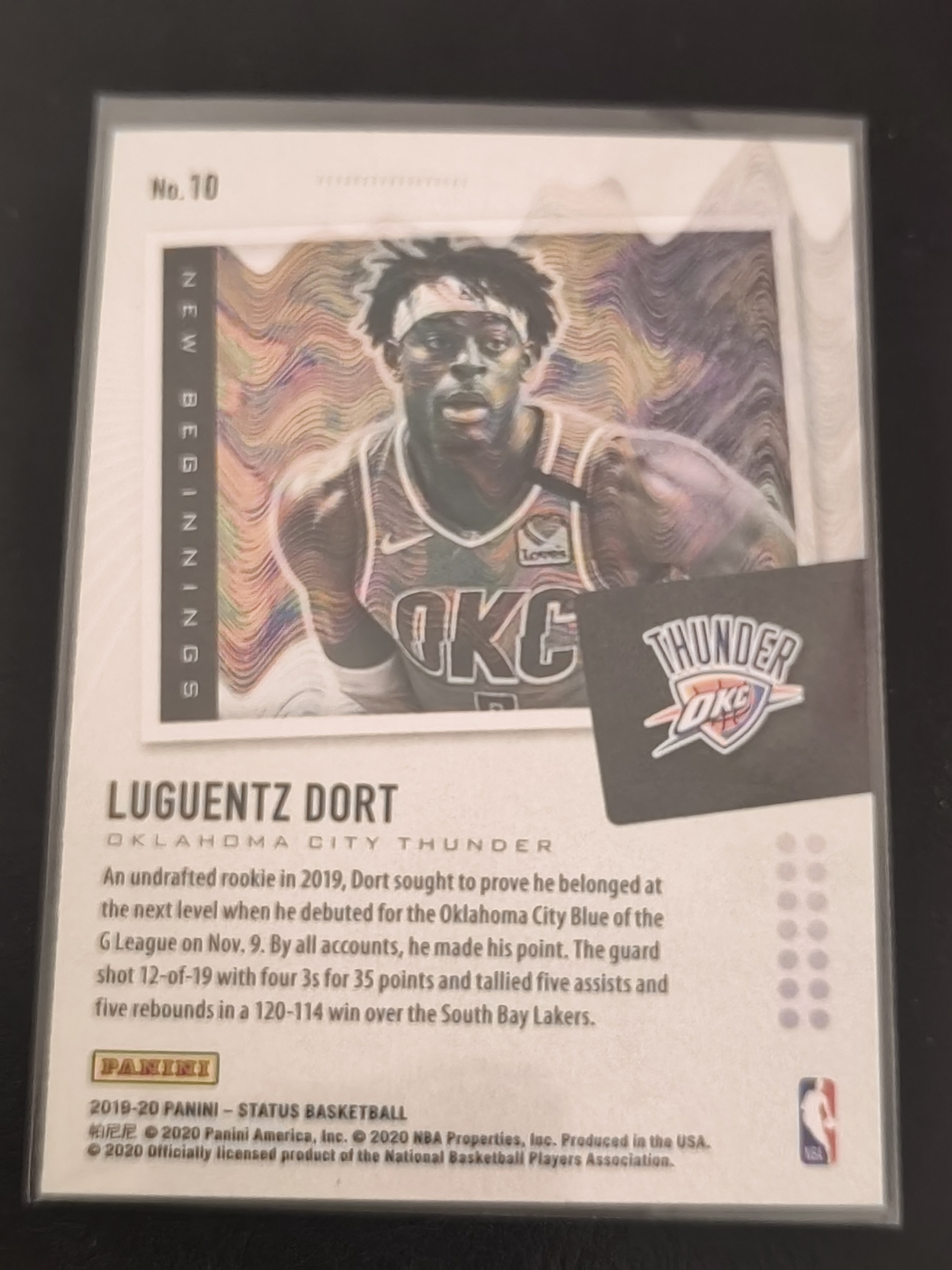 2019-20 Panini Status Luguentz Dort Status 吕冈茨・多尔特 雷霆 新起点 篮 凑套 白边白角 不保卡品 卡品如图