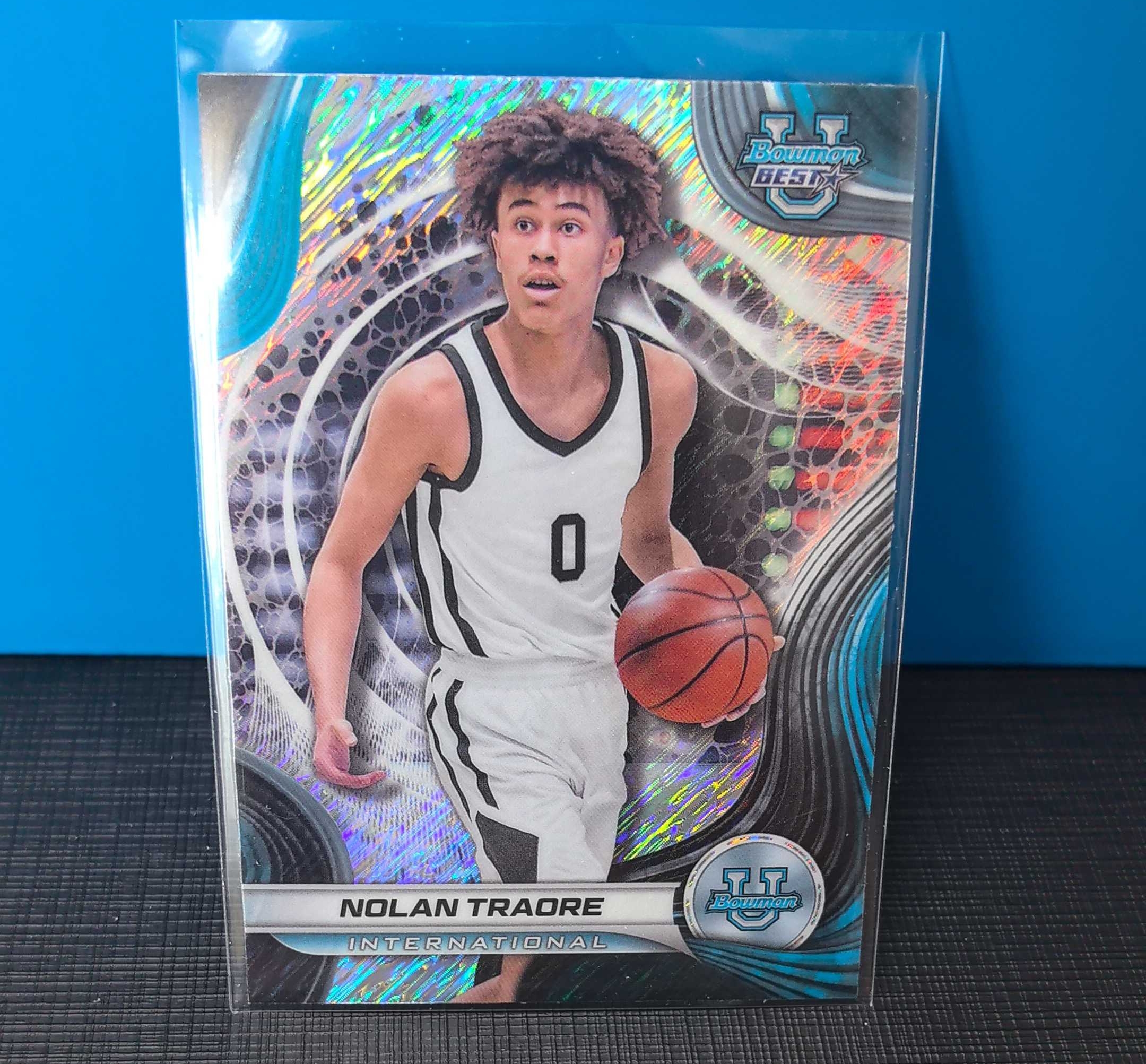 2024-25 Topps Bowman's Best Nolan Traore u 大学 篮网 10号秀 诺兰 特拉奥雷 银shimmer 折 再一张