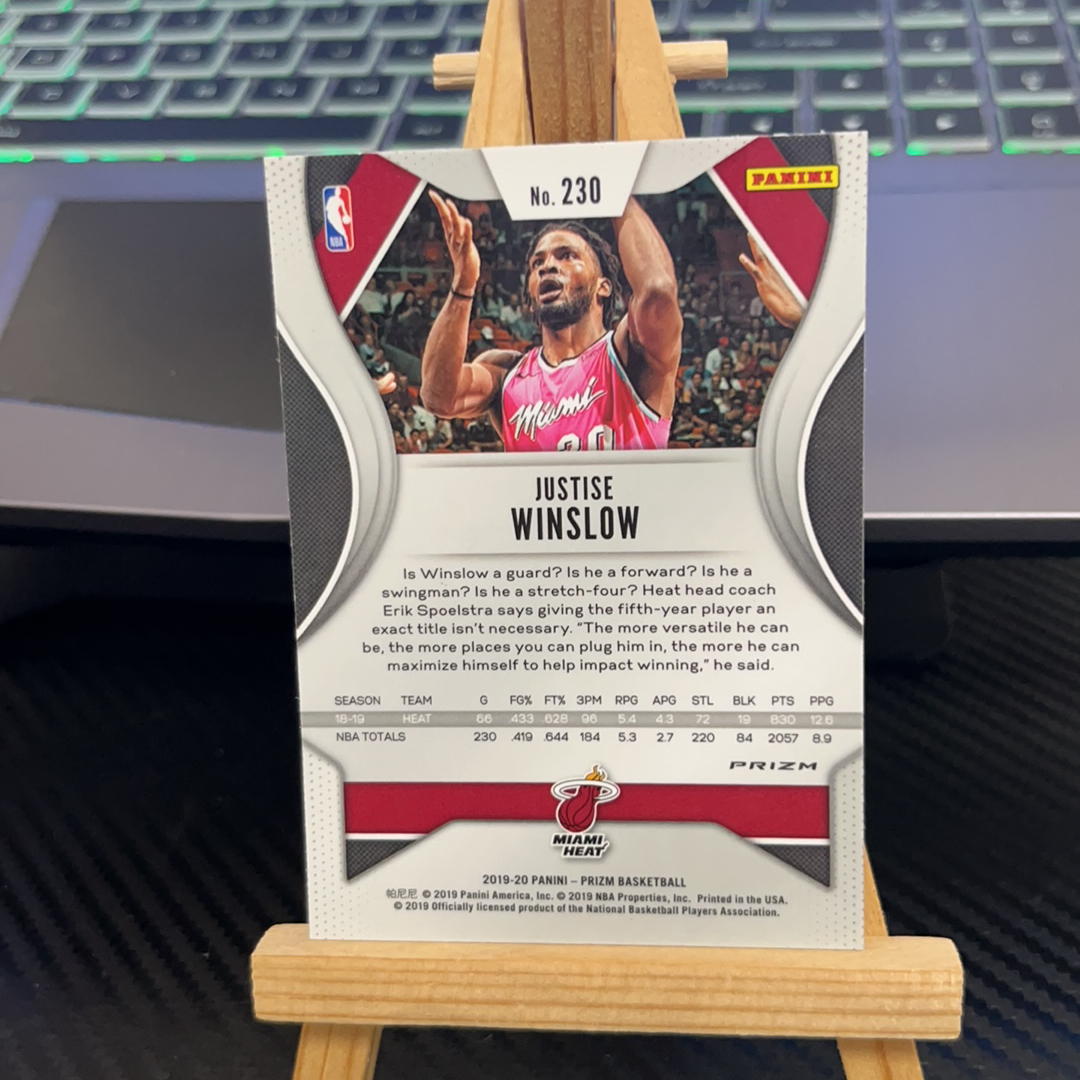 2019-20 Panini Prizm Justise Winslow 温斯洛 热火 银折 折射 prizm系列 pz 卡品如图 凑图必备 值得收藏!免费代卖!