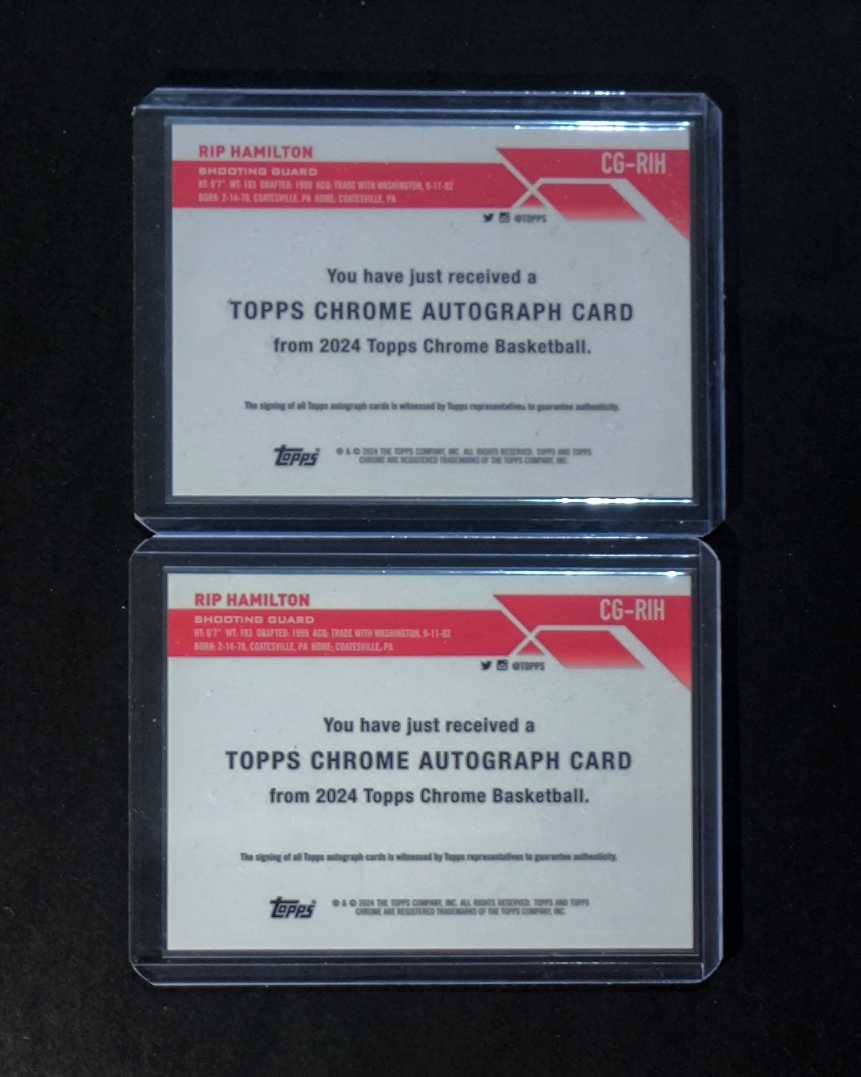 2024 Topps Chrome Richard Hamilton 活塞 面具侠 理查德-汉密尔顿 橙碎冰 紫格子折 签字 贴签 低编 限量25 2张lot 打包 实卡很美 专收必备