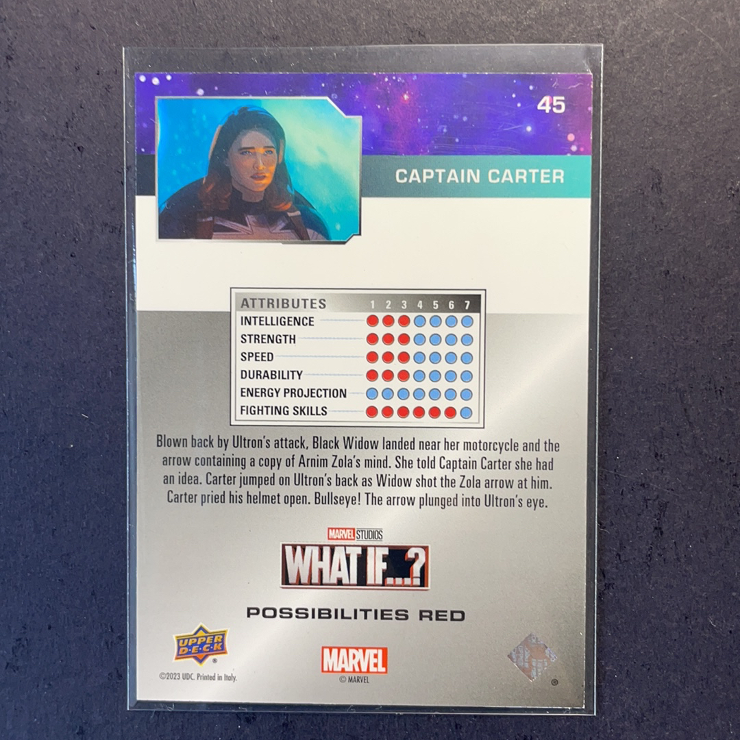 2023 Upper Deck Marvel (MCU) What if系列 卡特队长 base红烟花折射888编 序号45 2023 UD漫威影业 漫改动画 假如...系列