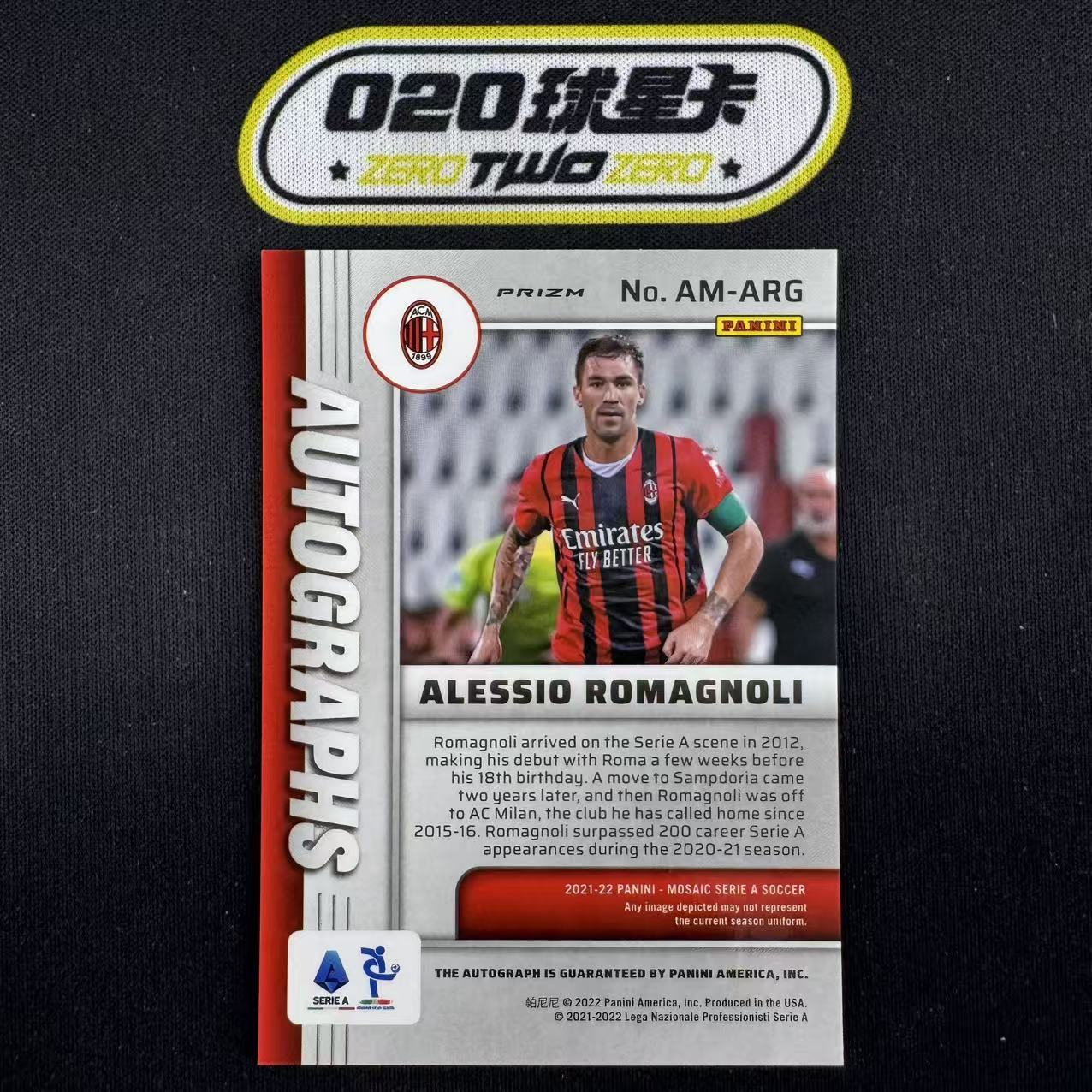 2021-22 Panini Mosaic Alessio Romagnoli 意甲马赛克 罗马尼奥利 马赛克银折 签字 AC米兰(OSORA)