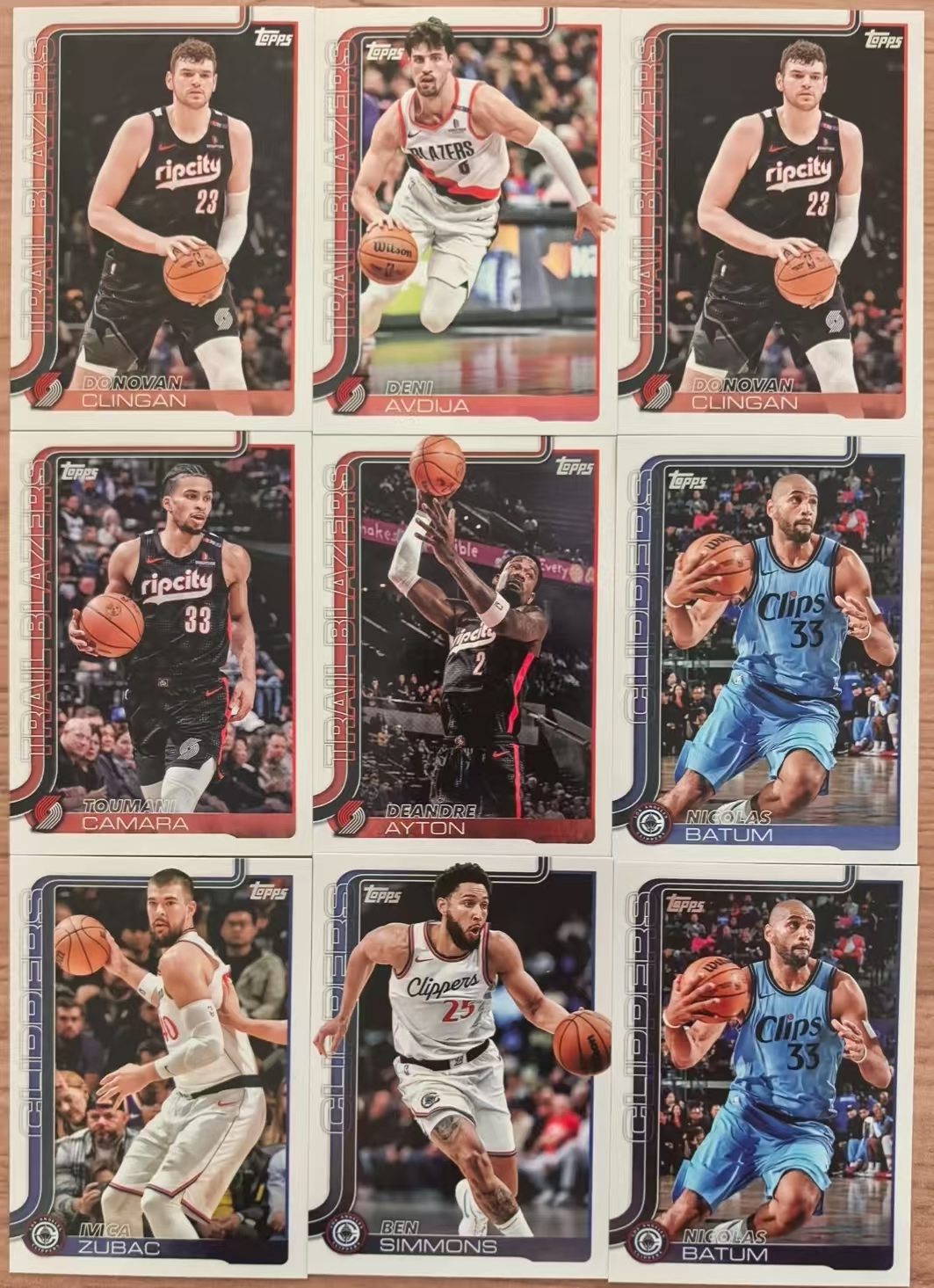 2025 Topps Flagship 克林根 阿夫迪亚 祖巴茨 西蒙斯 巴图姆 卡马拉 艾顿 开拓者 快船 base 凑套