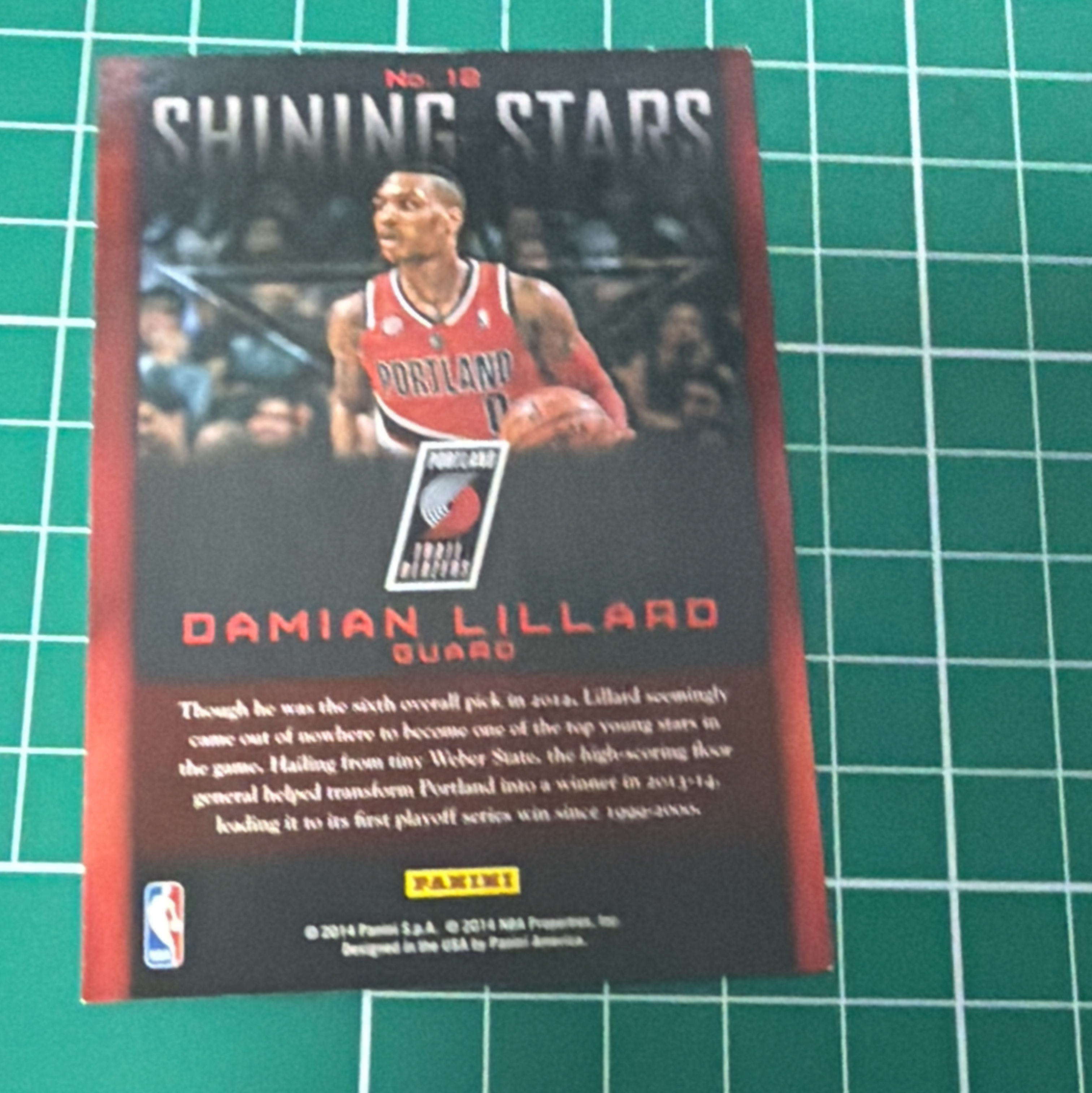 2014-15 Panini S.p.A Damian Lillard 中雅图/中亚图 达米安利拉德 利指导 聚光灯特卡 闪耀明星 闪卡 Shining Stars 老卡 绝版卡 稀有大比例