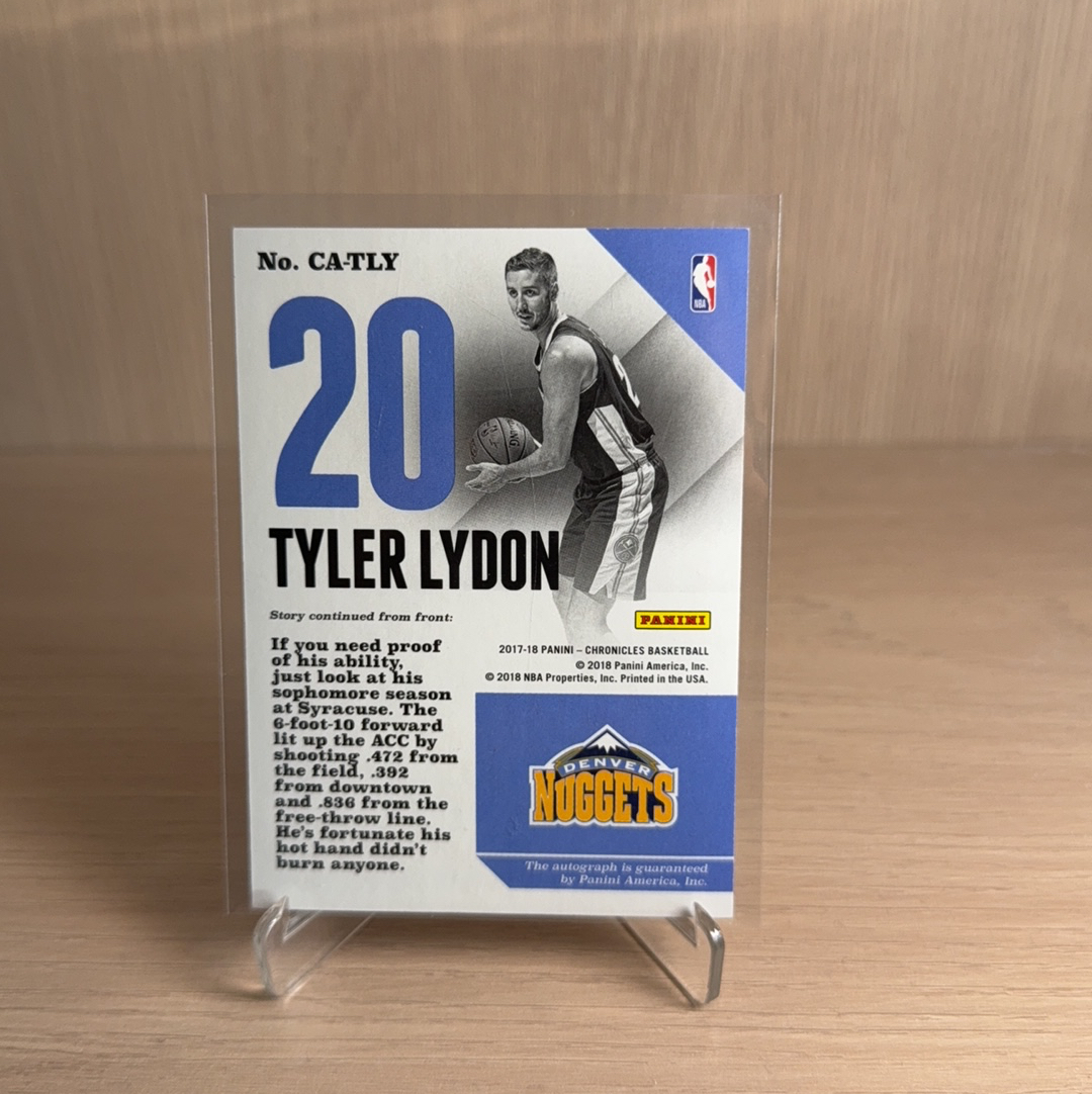 2017-18 Panini Chronicles Tyler Lydon 掘金 泰勒 莱登 /199编 签字 贴签 折射 特卡 卡品如图 值得收藏!!【免费代卖】