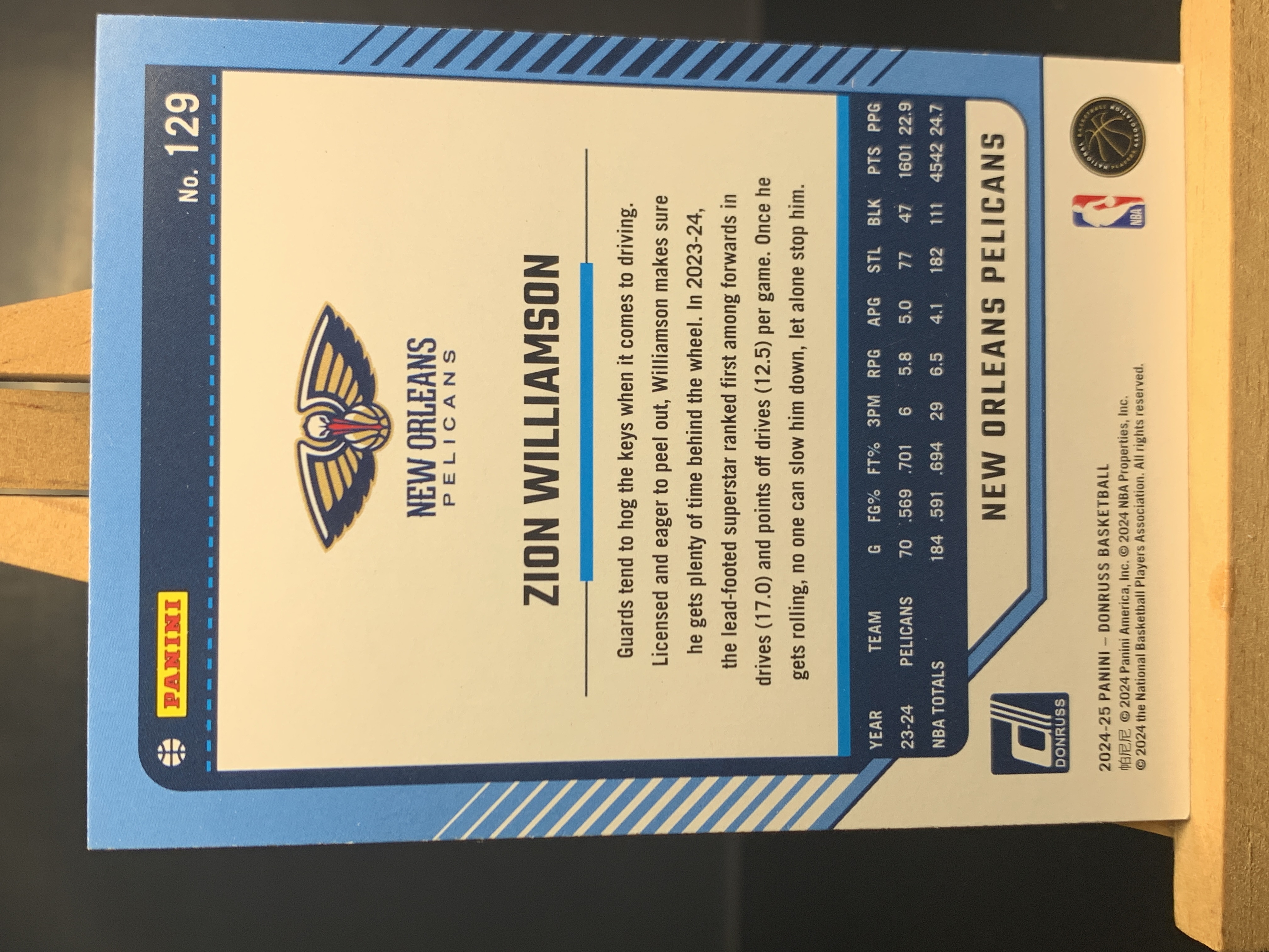 (A5) 2024-25 PANINI 杜蕾斯系列 胖虎 蔡恩 威廉森 鹈鹕 实卡好看 收藏凑套必备 卡品如图!!!