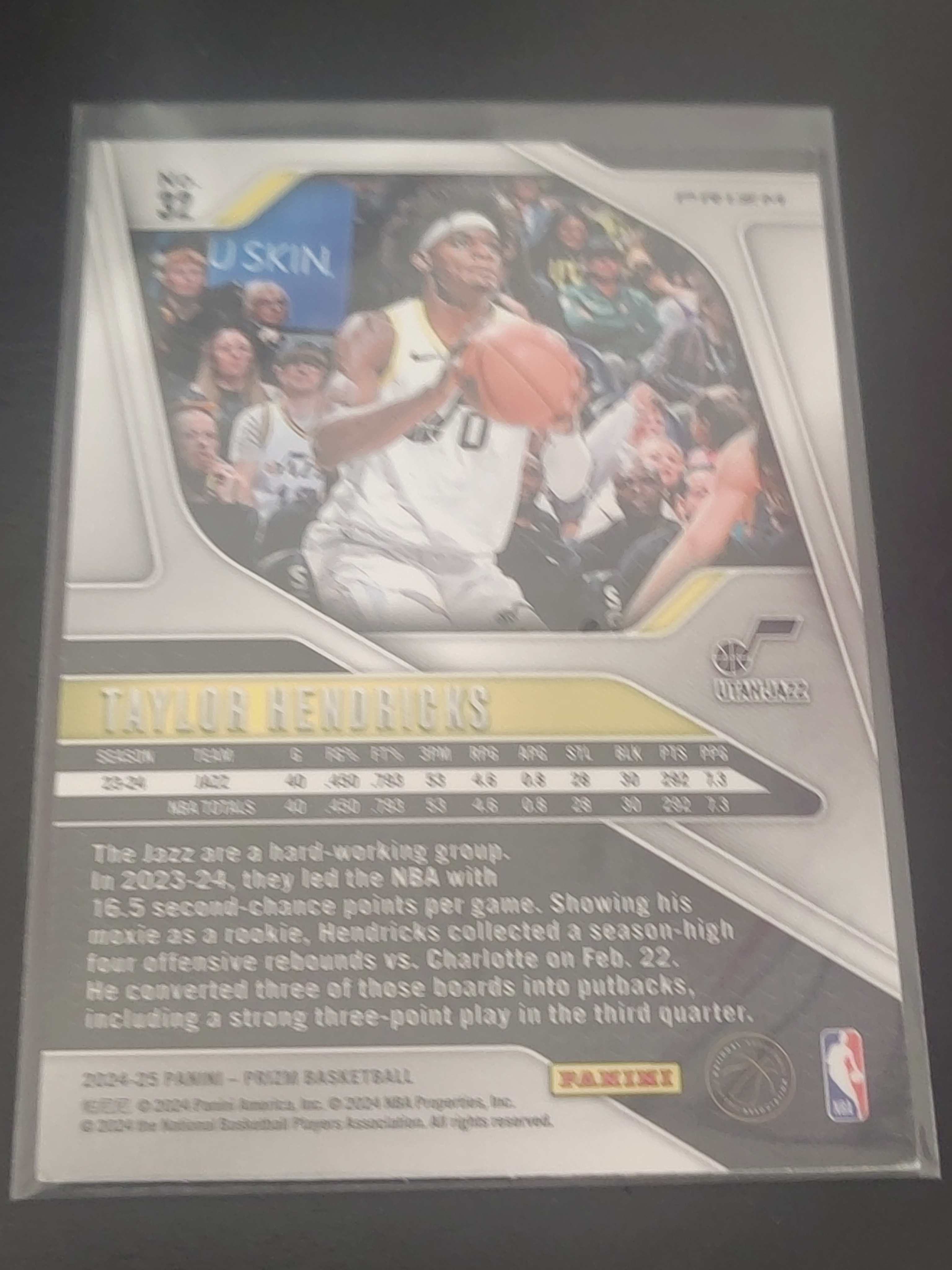 2024-25 Panini Prizm Taylor Hendricks PZ 粉碎冰 泰勒·亨德里克斯 爵士 篮 白边白角 不保卡品 卡品如图