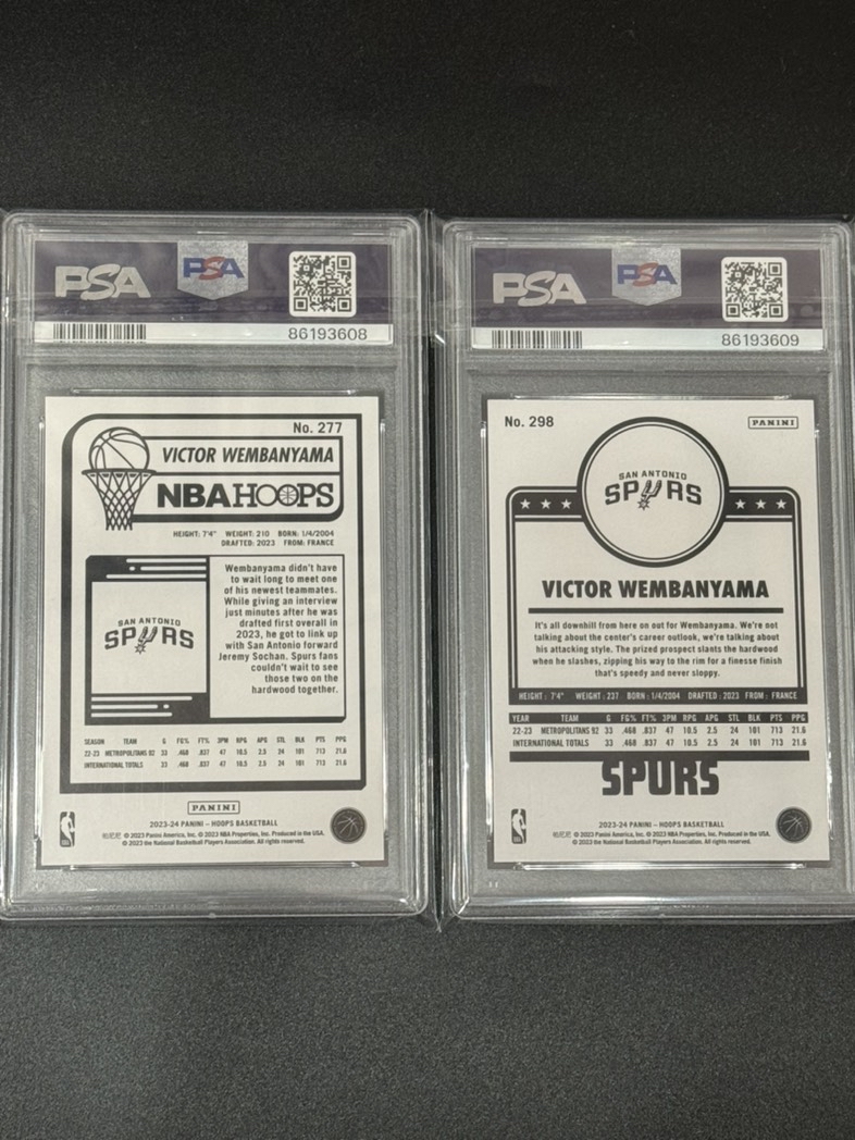 2023 24 panini nba hoops victor wembanyama rc hoops psa10 