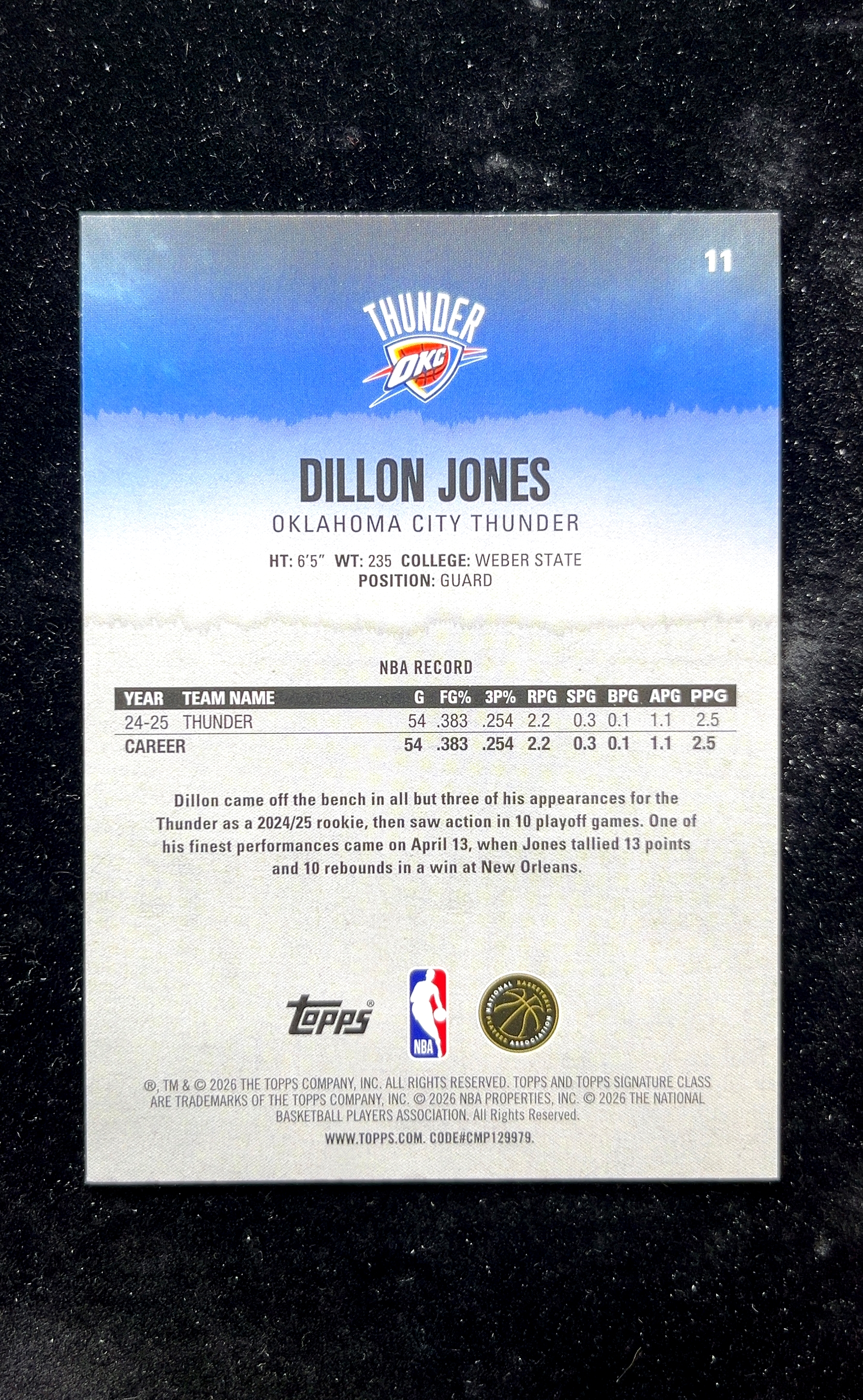 【小白1%代卖】2026 Topps Signature Class Signature Class 签名系列 Dillon Jones 迪隆·琼斯 新秀 RC 卡品如图 高价值 #11 0623