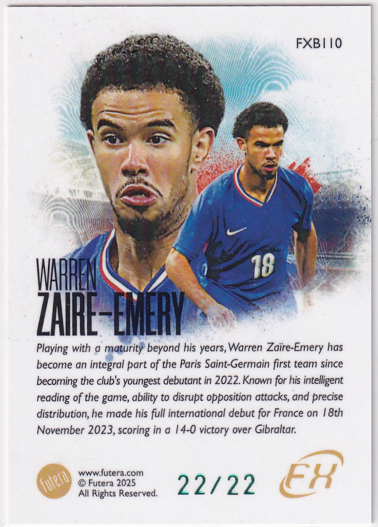 【thebighit】不累计004.2025 Futera FX 福特拉 法国 扎伊尔 埃梅里 尾编 22/22编