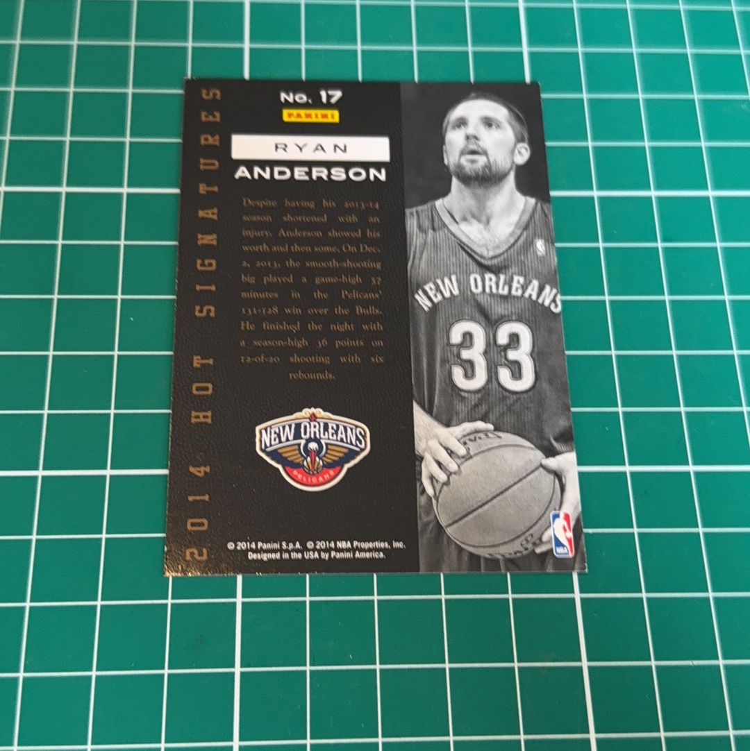 2014-15 Panini Americana Ryan Anderson S.p.a.莱恩安德森 金签卡 签名 签字 烫金印签 十年老卡 绝版卡 稀有大比例