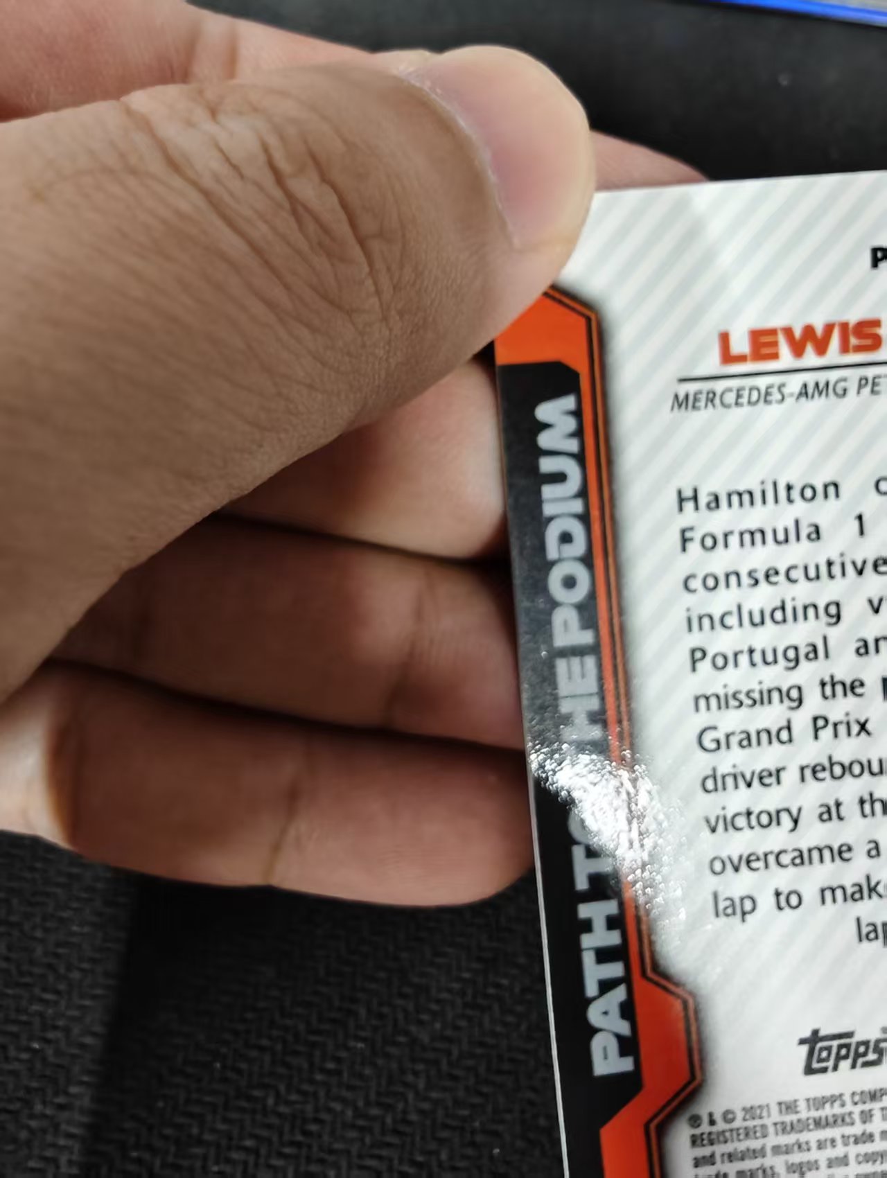 2021 TOPPS CHROME LEWIS HAMILTON F1 梅赛德斯奔驰车队 刘易斯汉密尔顿 银折 the podium特卡 边角瑕疵 #LH