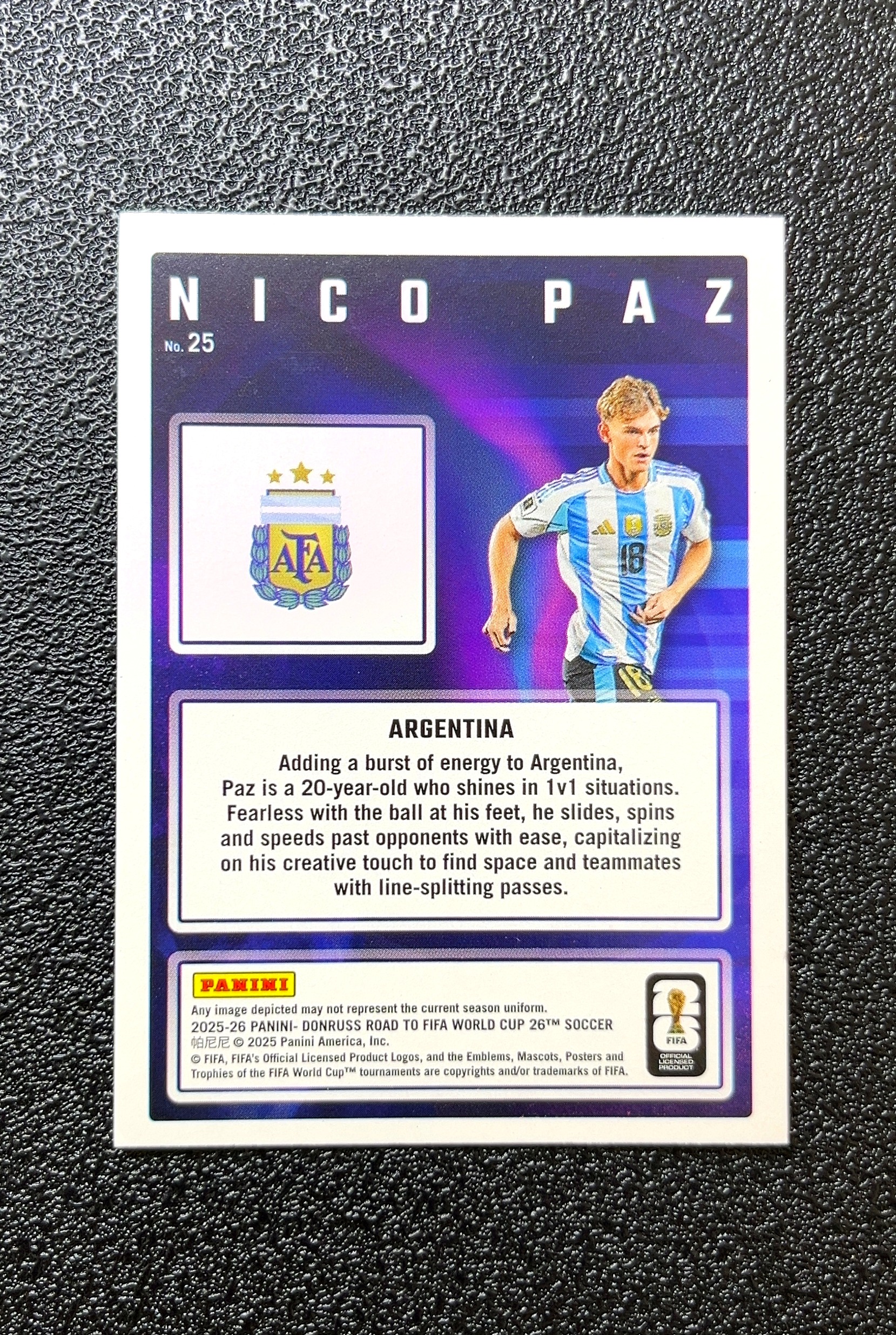 【岛屿拍卖】2025 Donruss Magicians Road to FIFA World Cup 通往世界杯之路 Nico Paz 尼科·帕斯 卡品如图 高价值 #25 0024#361