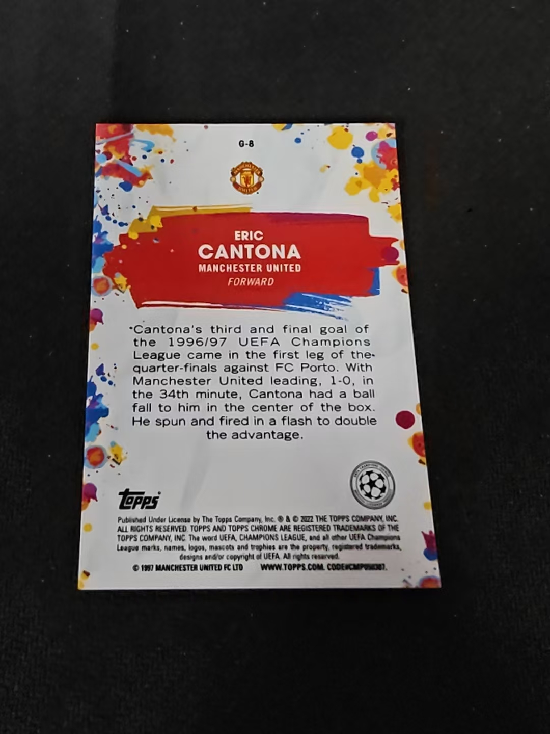 【可合并,不累计】2022 Topps Chrome Eric Cantona 曼联 国王 埃里克 坎通纳 银折 GOLAZO特卡 欧冠 不保卡品 介意勿拍