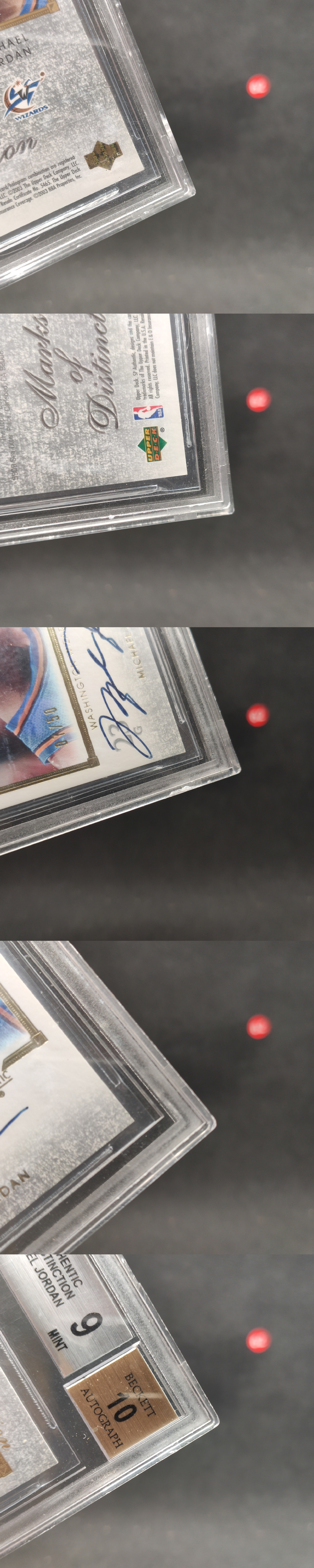 【大腿代卖精品】Michael Jordan 迈克尔乔丹 2002-03 Upper Deck SP /50编 Marks Of Distinction 签字 卡签 奇才队/BGS9分签字10分评级卡瑕疵见详图/16011hun/a62
