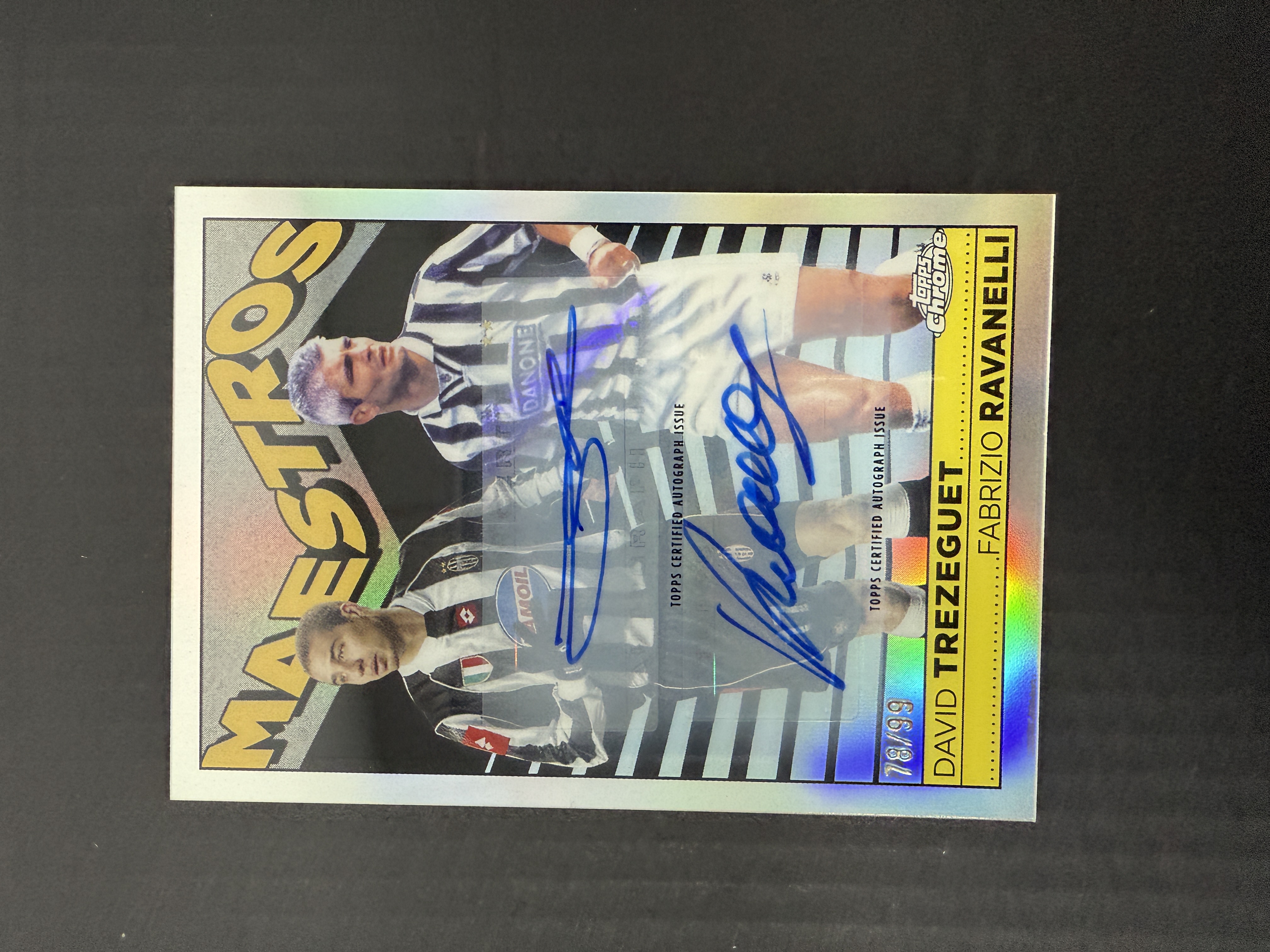 【GOAT山羊拍卖】D哥 2023-24赛季 topps chrome尤文图斯队盒系列 拉瓦内利 特雷泽盖 银折双人签字 /99 少见 尤文图斯 品相如图