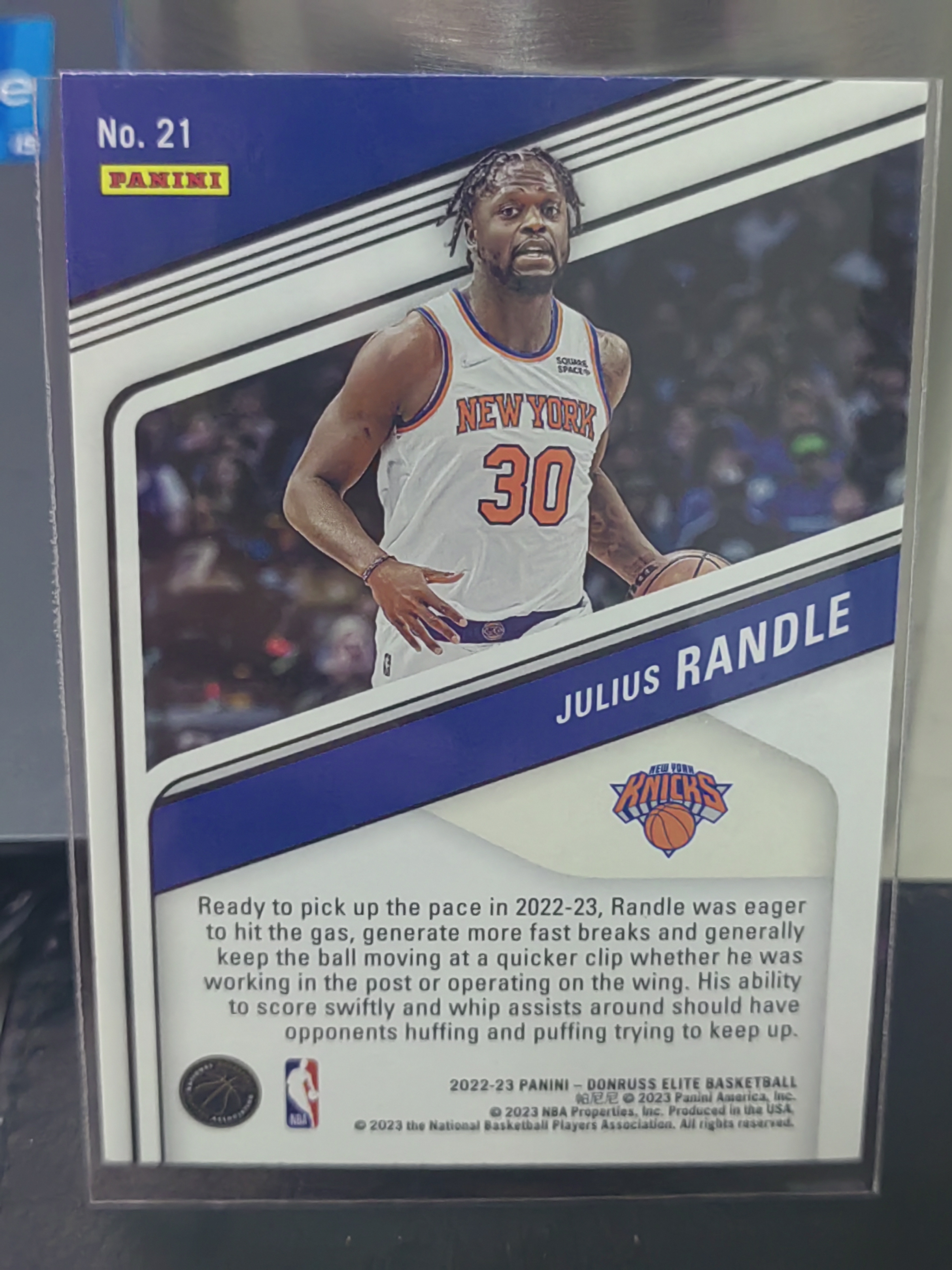 2022-23 Panini Donruss Elite Julius Randle 精英 朱利叶斯兰德尔 红折 尼克斯 篮 白边白角 不保卡品 卡品如图