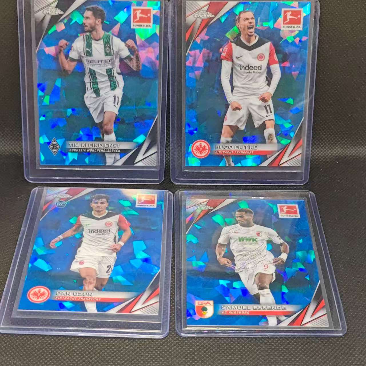 2024-25 Topps 德甲chrome Hugo Ekitike 团长#蓝碎冰 折射 一图打包4张卡 不保卡品 雨果 埃基蒂克 收藏凑套必备