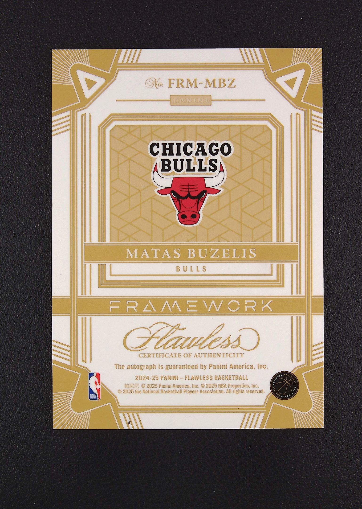 【古都代卖到卡预付90%】 2024-25 Panini Flawless Matas Buzelis 马塔斯 布泽利斯 手提 公牛 新秀 卡 ...