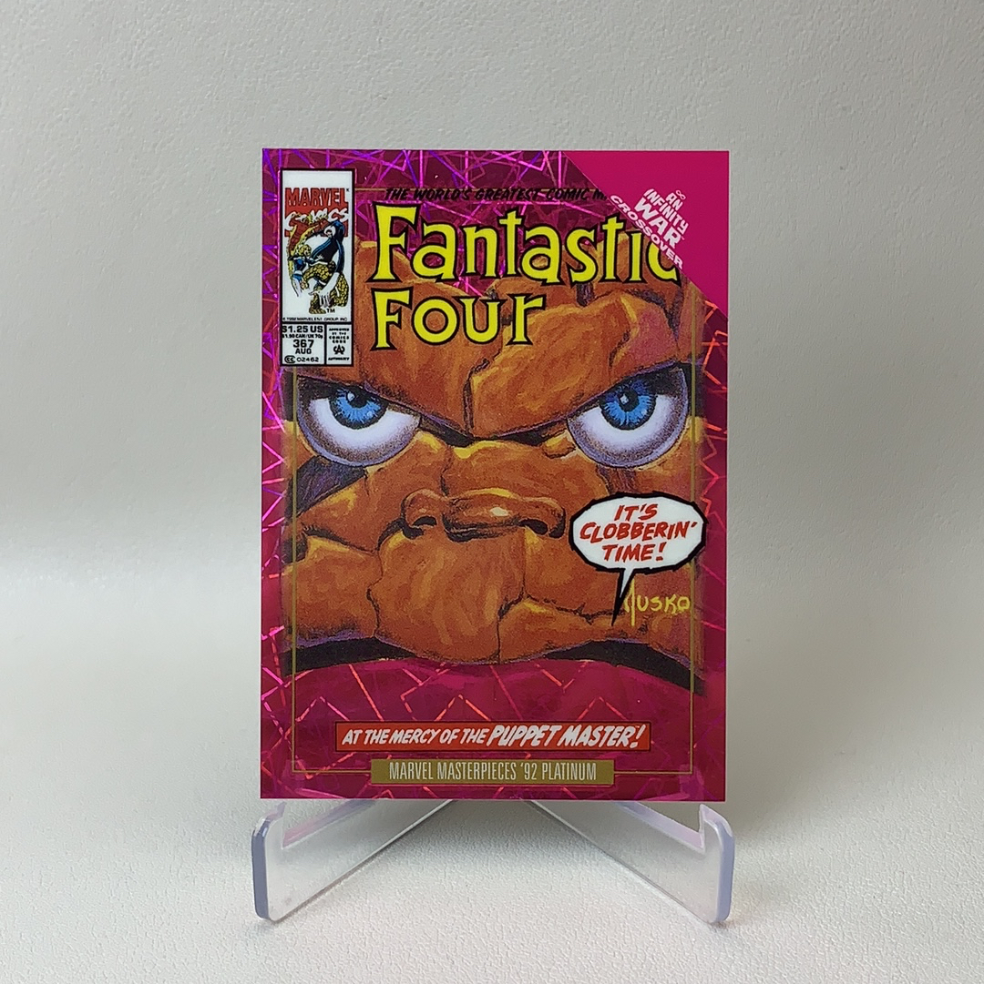 【弈卡代拍】2024 SkyBox Marvel (MCU) Platinum 漫威 92 大师白金复刻 特卡 折射 粉镭射折 艺术变体 Thing 石头人 550/692编 品相如图 凑套必备 OC