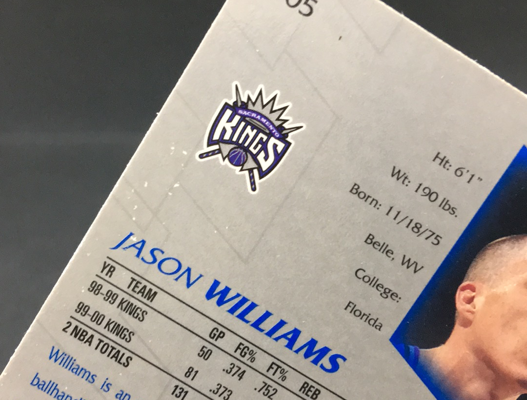 【DC拍卖】12.04 JTL UD ENCORE 经典折射卡 实卡美如画 国王队名宿 华丽国王时期核心后卫 白巧克力 杰森 威廉姆斯(微瑕)