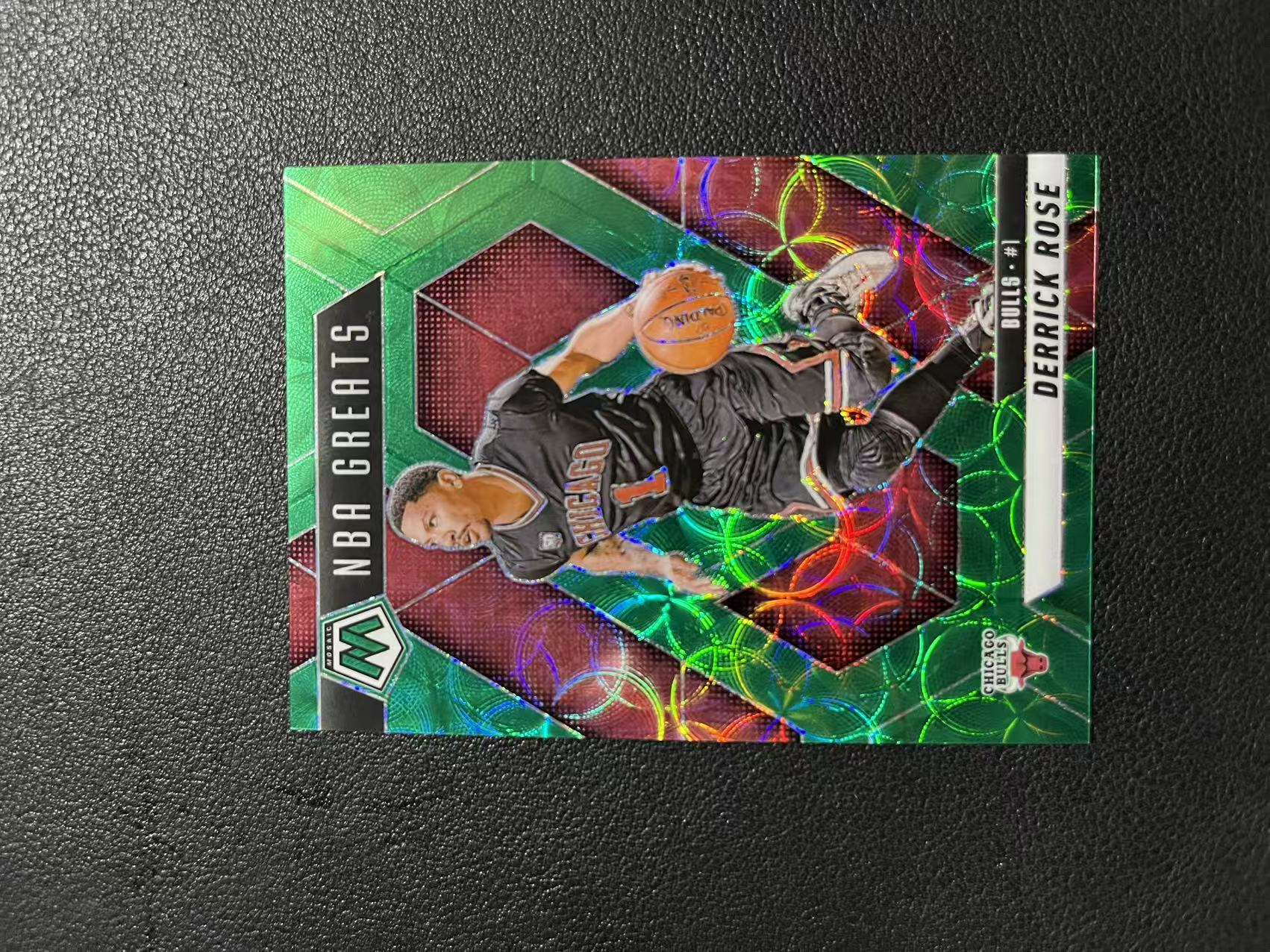 2024-25 Panini Mosaic Derrick Rose 马赛克 公牛 德里克 罗斯 08/15编 低编 风城玫瑰 绿圈圈折 卡品完美