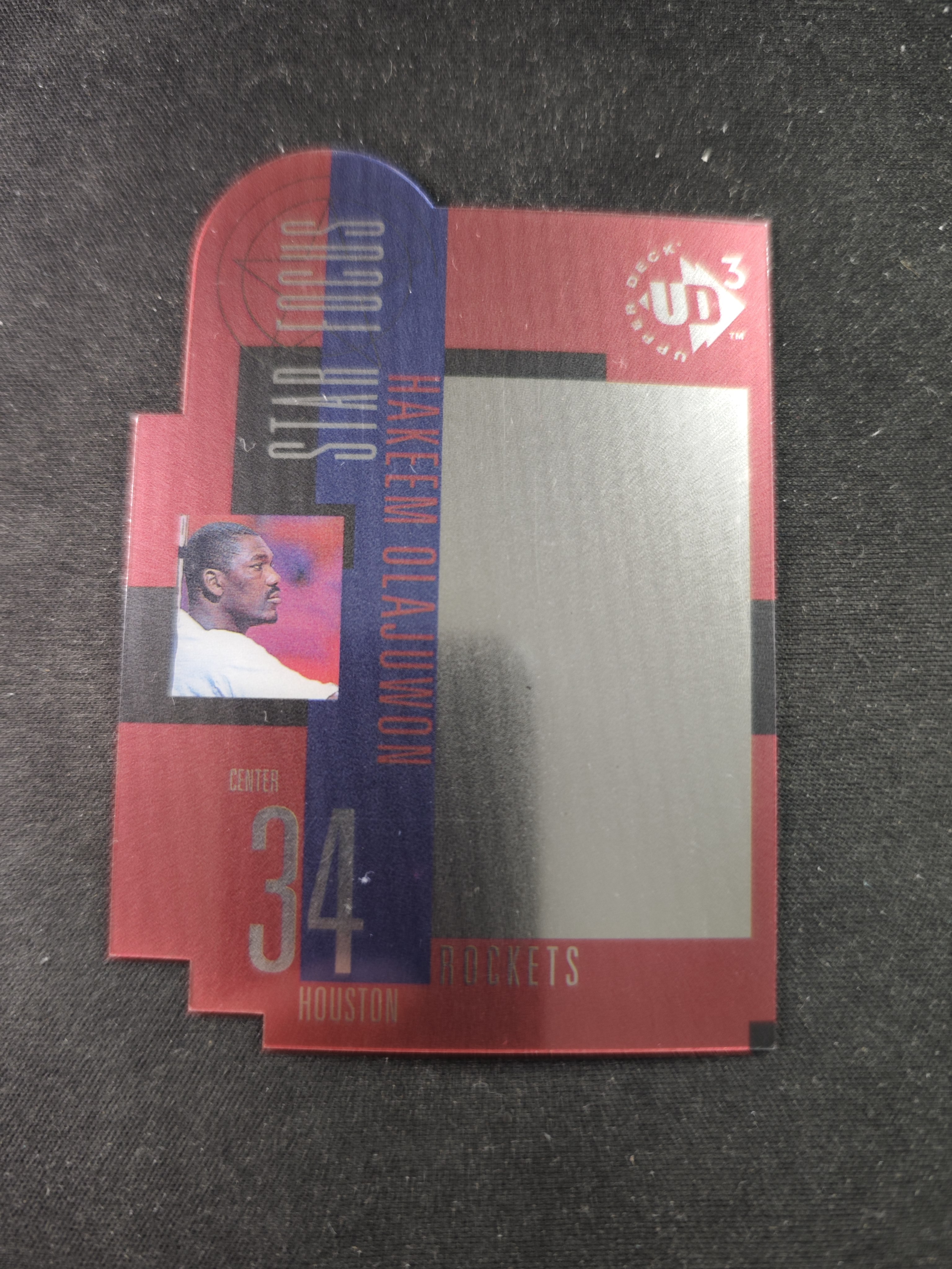 【蛤蟆特卖】哈基姆 奥拉朱旺 UPPER DECK UD3 胶片材质 经典反光设计 超级漂亮 绝版好卡 稀有老特 选图超帅 边角微瑕 卡品如图 专收必备!