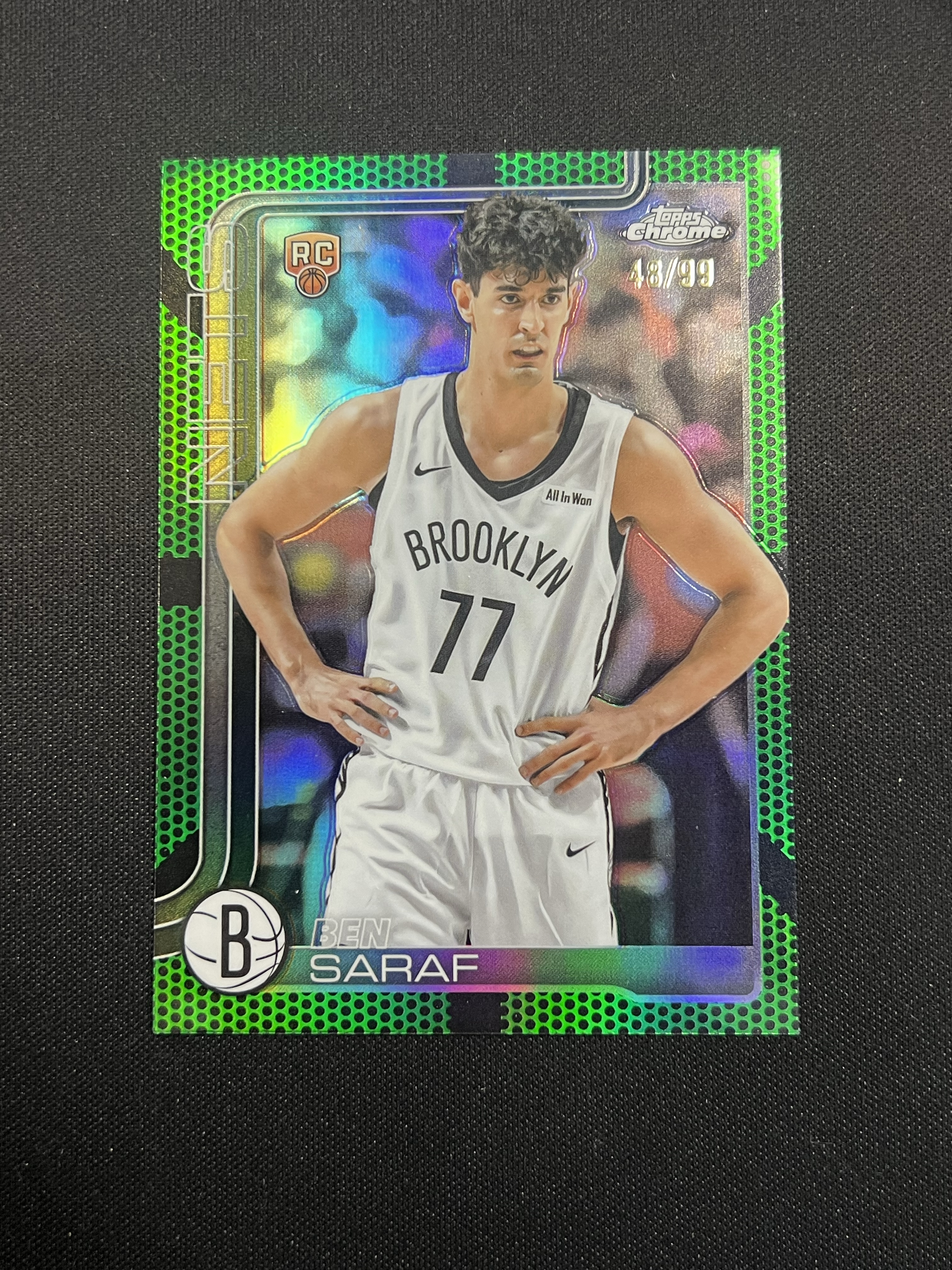 【卡卡星拍卖】2025-26 Topps Chrome Ben Saraf RC 新秀 篮网 本 萨拉夫 折射 绿球皮折 99编  卡品如图 武