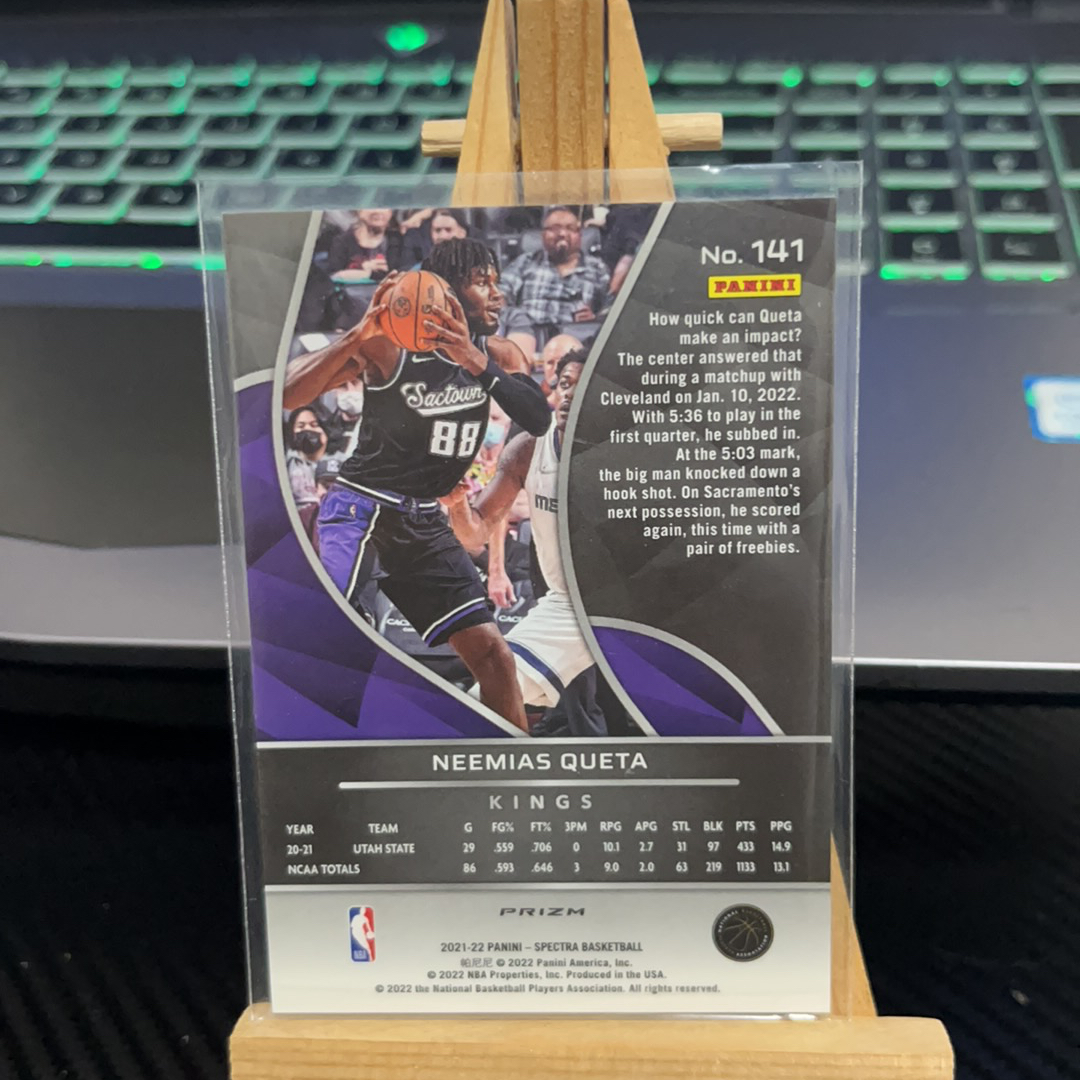 2021-22 Panini Spectra Neemias Queta RC 内米亚斯 凯塔 国王 折射 光谱 卡品如图 凑图必备 值得收藏