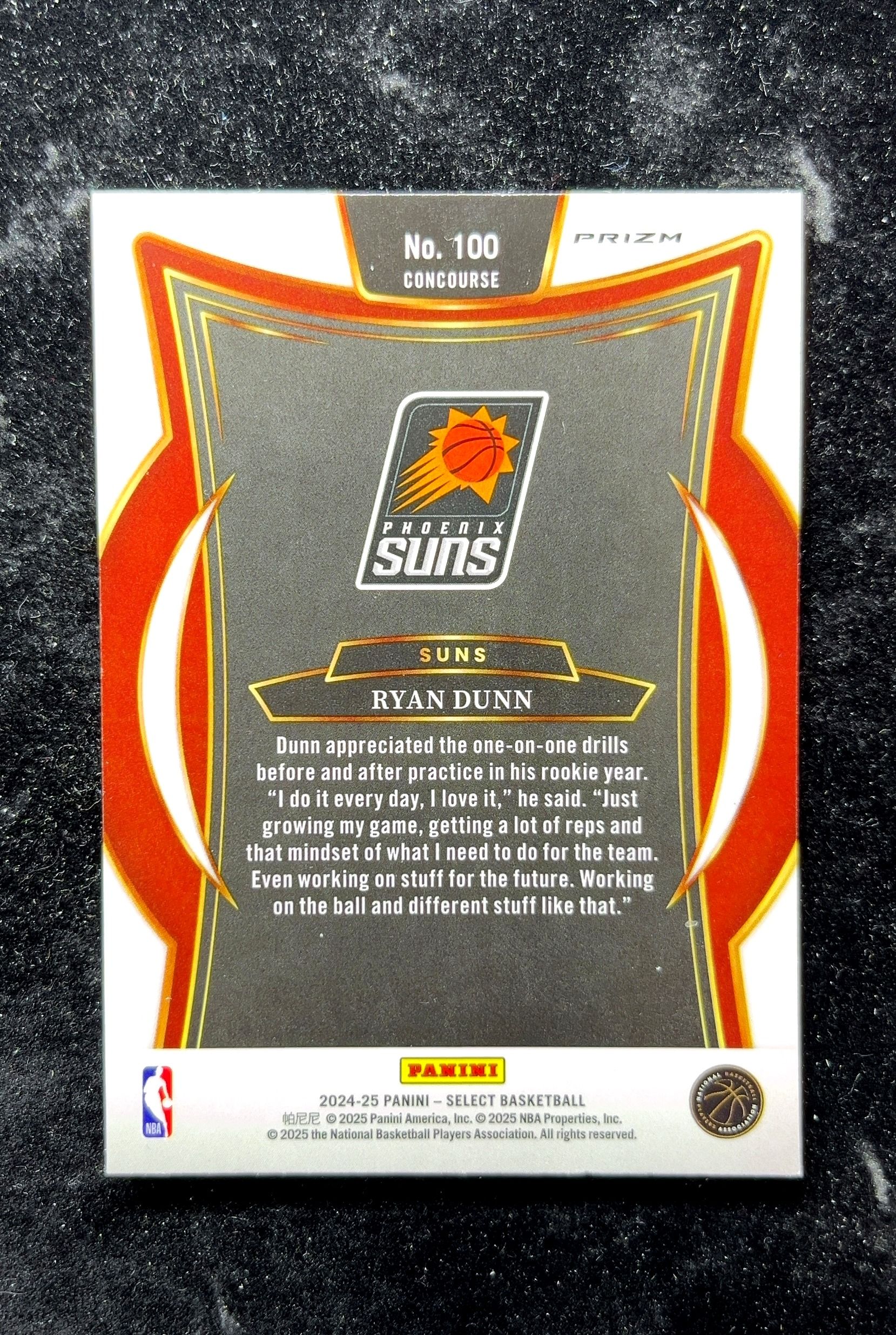 【小白1%代卖】2024 Panini Select Prizm Ryan Dunn 瑞安·邓恩 蓝碎冰折 折射 新秀 RC 卡品如图 高价值 #100 Phoenix Suns 0702