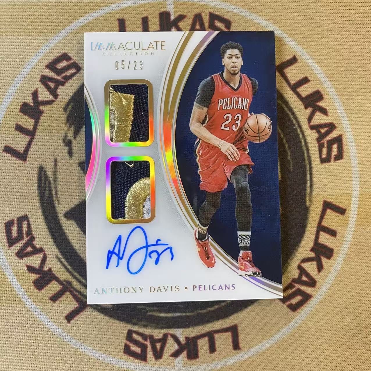 撸卡厮 Lukas 1516 IMM Anthony Davis 鹈鹕 安东尼 戴维斯 浓眉 23编 npa number patch auto 镜面 卡签 5/23