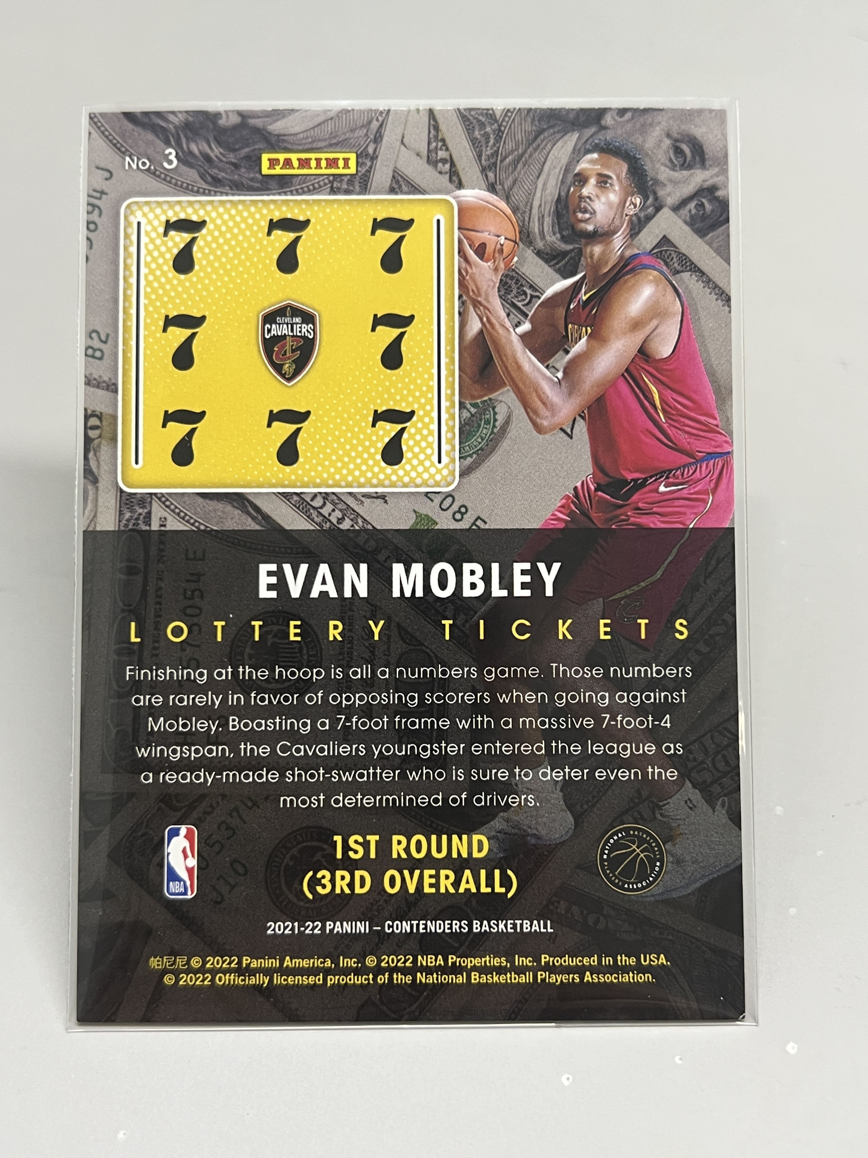 2021-22 Panini Contenders Evan Mobley【挂机拍卖】帕尼尼 球票 莫布利 骑士 乐透特卡 点点折 #3 收藏 凑套 卡品如图