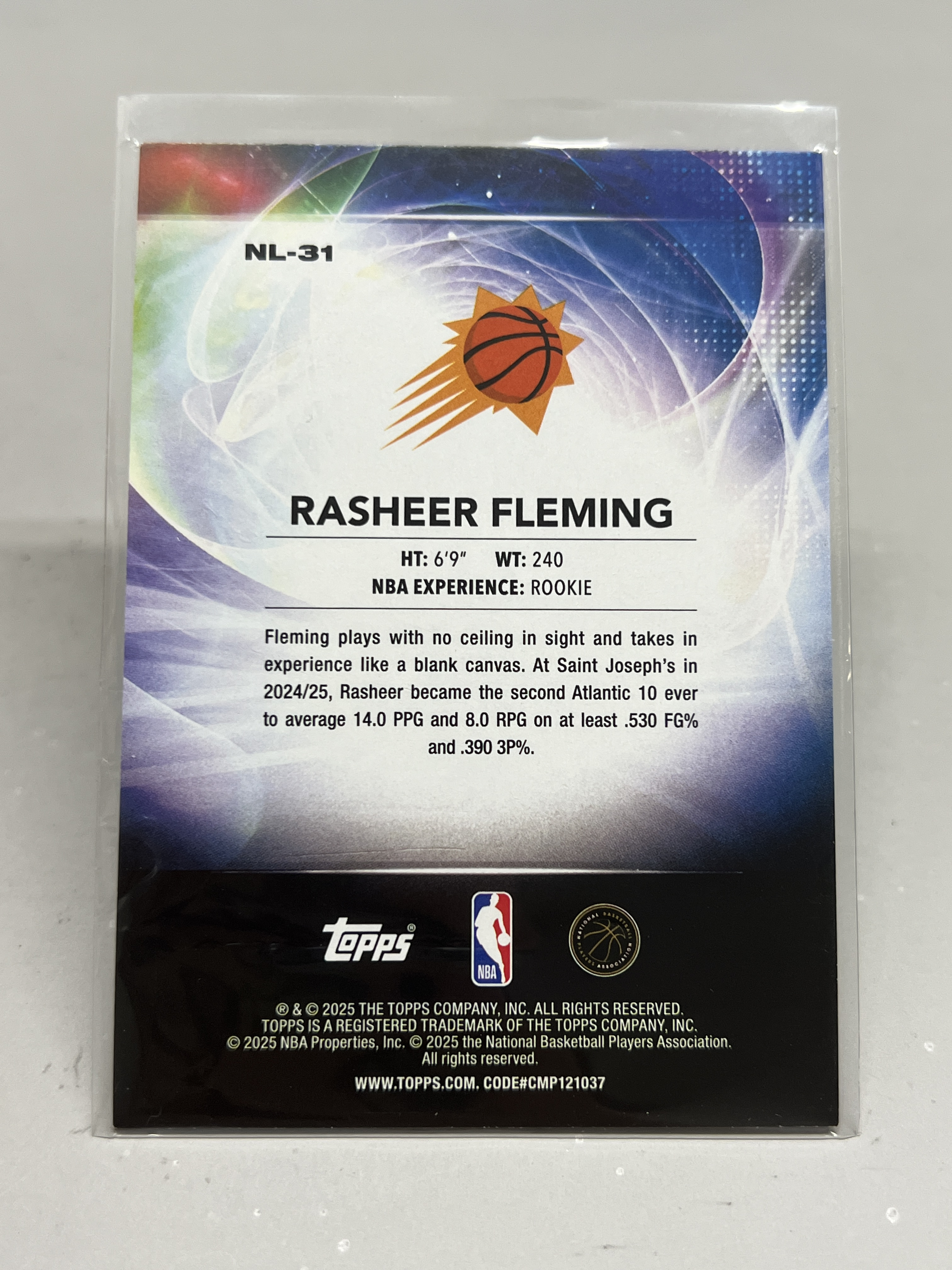 2025 Topps Flagship Rasheer Fleming RC 【挂机拍卖】新秀 拉希尔·弗莱明 太阳 折射 #31 No Limit 特卡 卡品如图 收藏 凑套