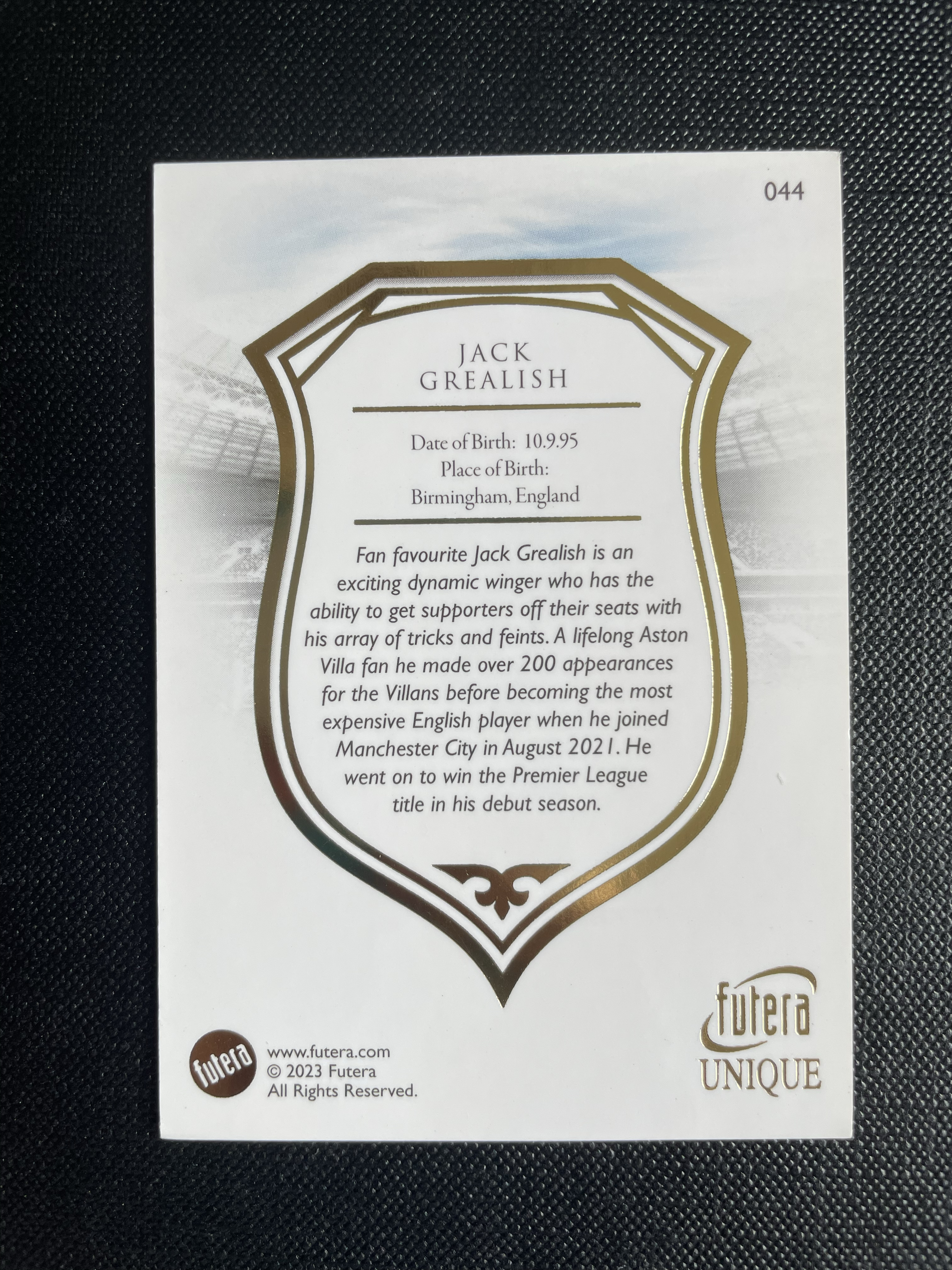 2023 Futera Unique Jack Grealish 【hellfire拍卖】福特拉 Futera 2023 Unique系列 英格兰 曼城 格拉利什 base