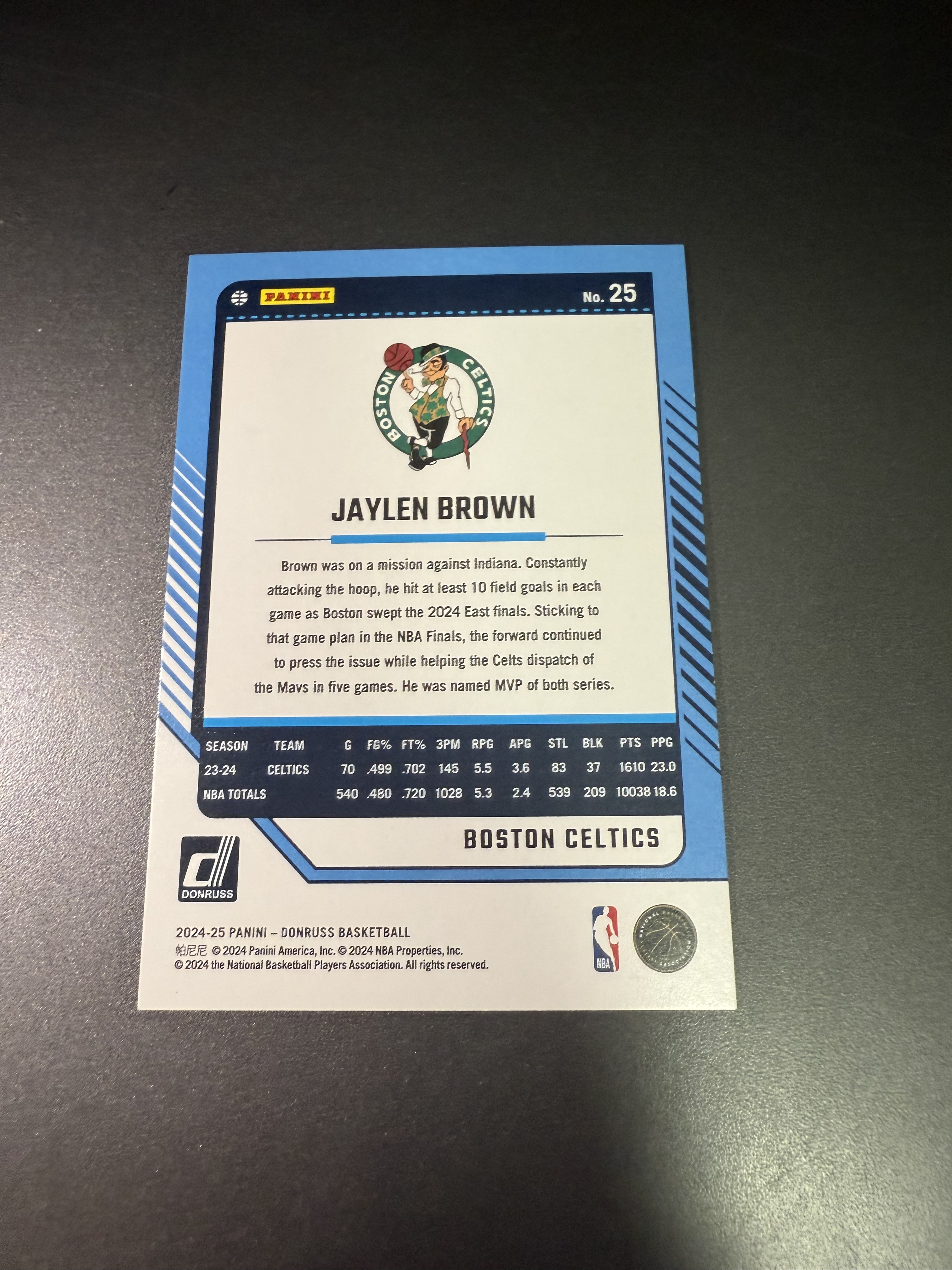 2024-25 Panini Donruss Jaylen Brown 杰伦布朗 蓝佛光折 49编 T