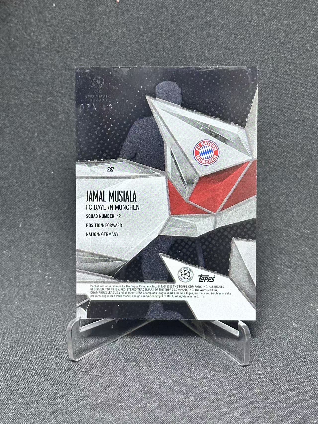 2023 Topps UEFA Champions League Jamal Musiala 【哆哆卡社】贾马尔·穆西亚拉 50编 低编 Crystal特卡 欧冠 微瑕 卡品如图