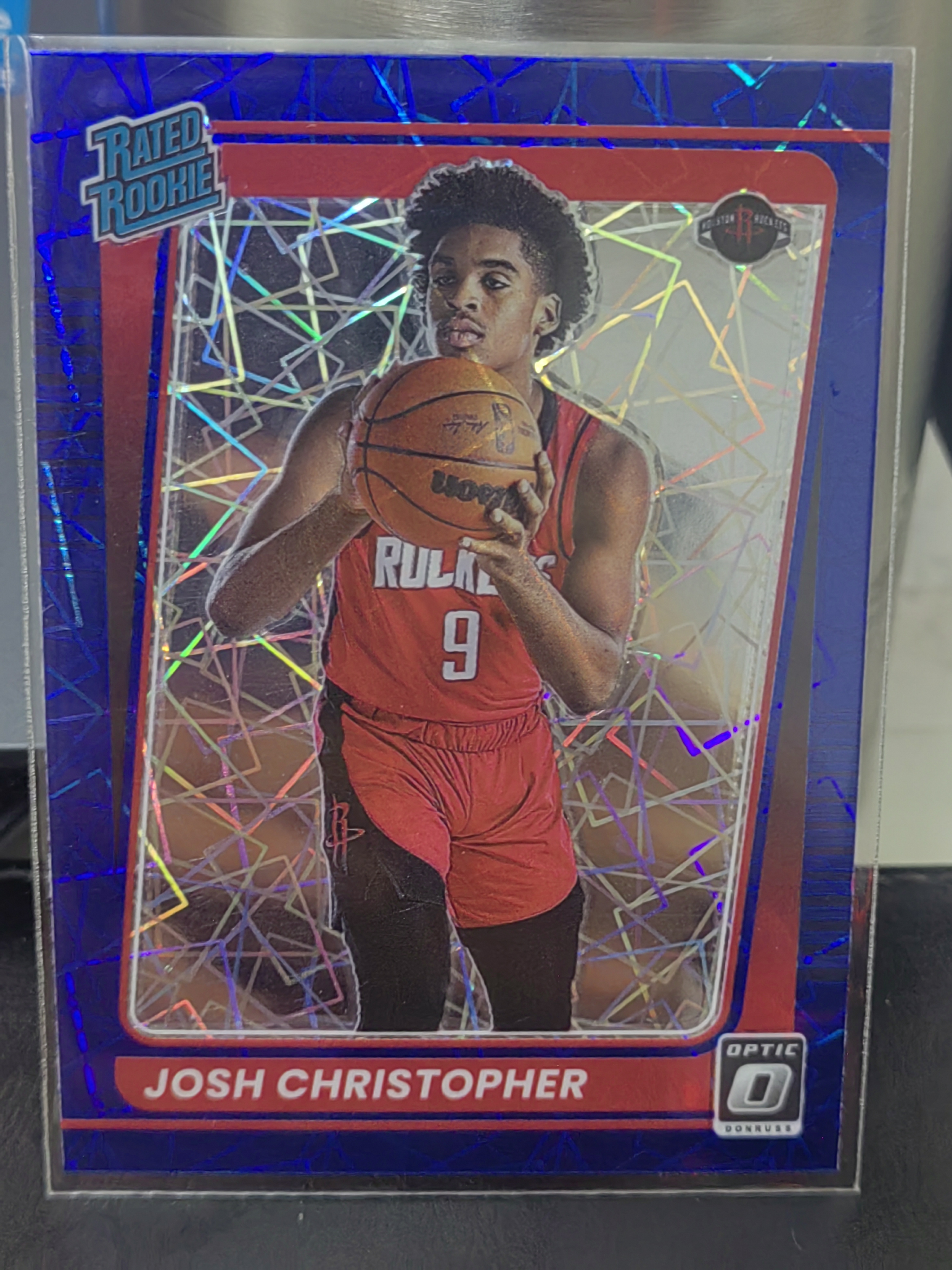 2021-22 Panini Donruss Optic Josh Christopher RC OP 新秀 蓝折射 蓝射线 约什 克里斯托弗 火箭 篮 白边白角 不保卡品 卡品如图
