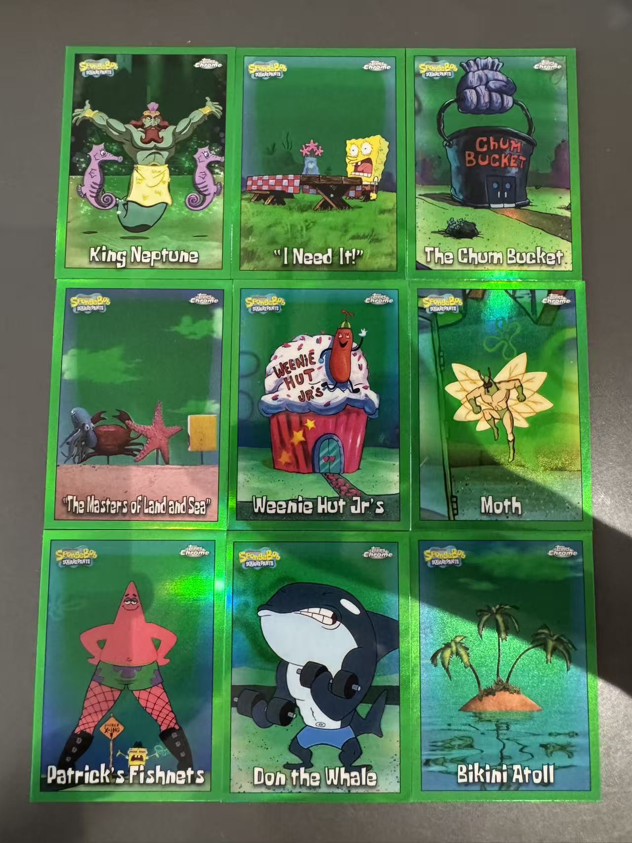 2025 Topps Chrome SpongeBob 25th 海绵宝宝 25周年 手雷独占 绿折 9张Lot 选图精美 卡品如图 收藏凑套