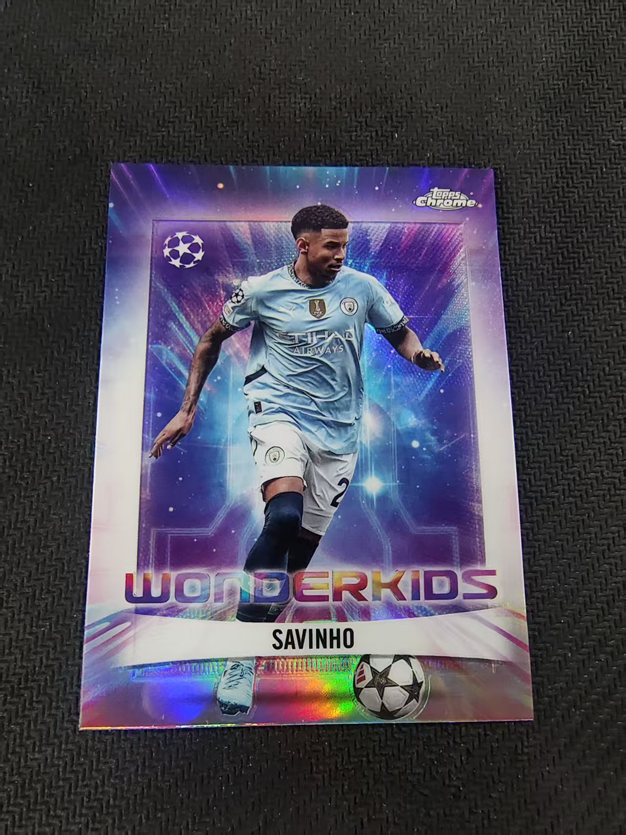 【可合并,不累计】2025 Topps Chrome savinho 曼城 萨维尼奥 欧冠 神奇小妖特卡 银折 划痕 边角瑕疵 #17