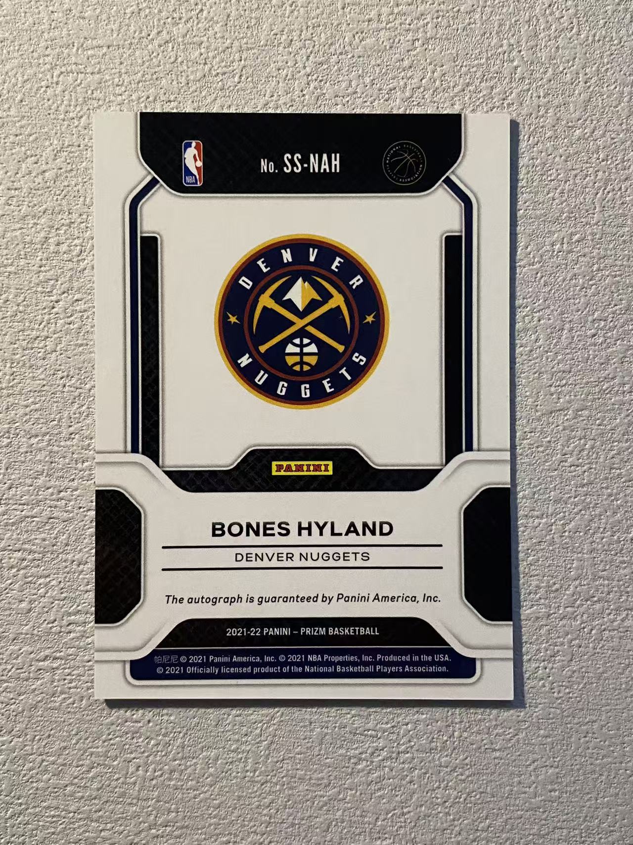 2021-22 Panini Prizm Bones Hyland RC pz 掘金 新秀rc 海兰德 签字 ss签 收藏必备