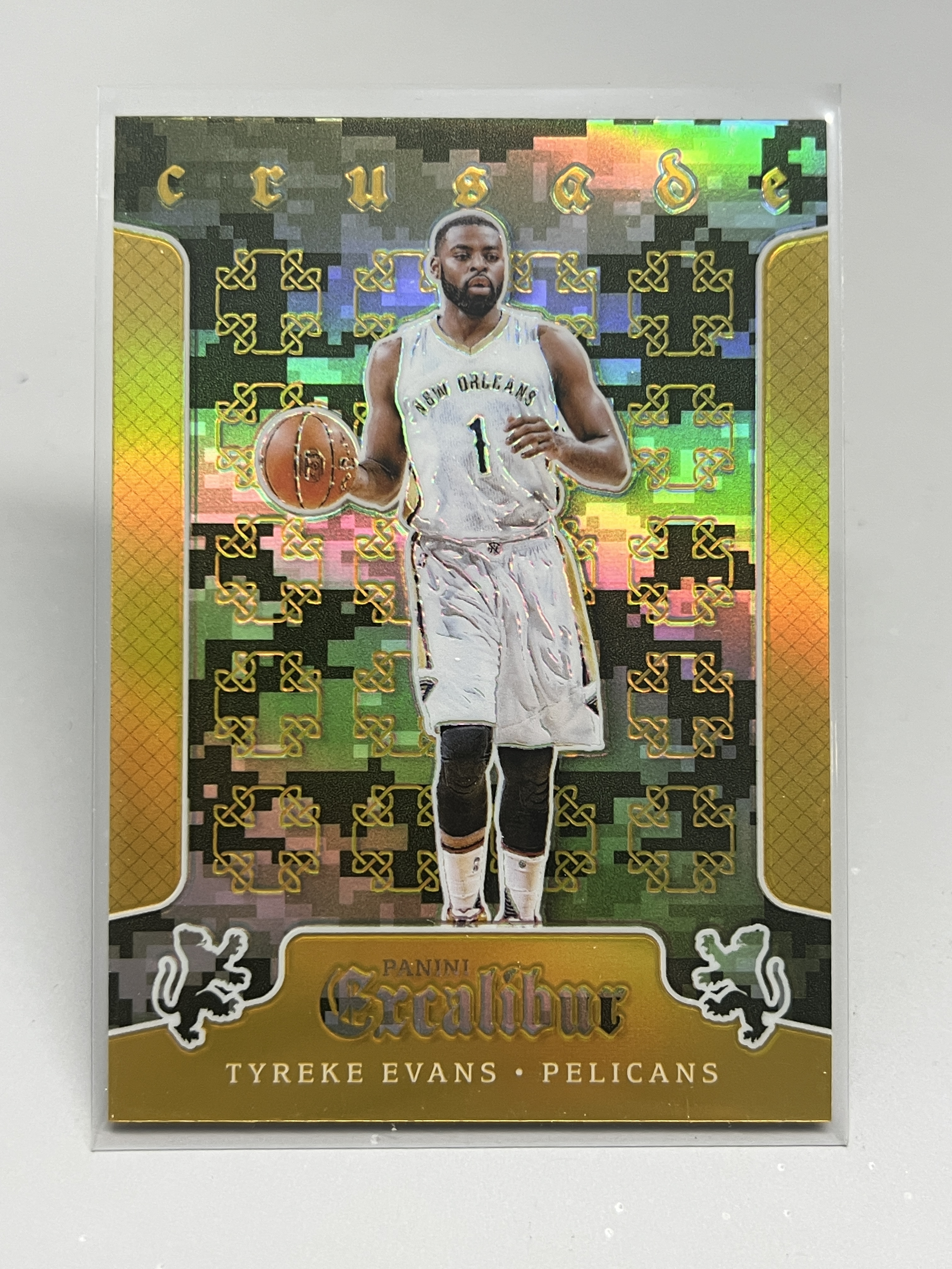 2015-16 Panini Excalibur Tyreke Evans 【接寄拍 挂机拍卖】帕尼尼 圣剑 泰瑞克·埃文斯 鹈鹕 #97 折射 卡品如图 收藏 凑套